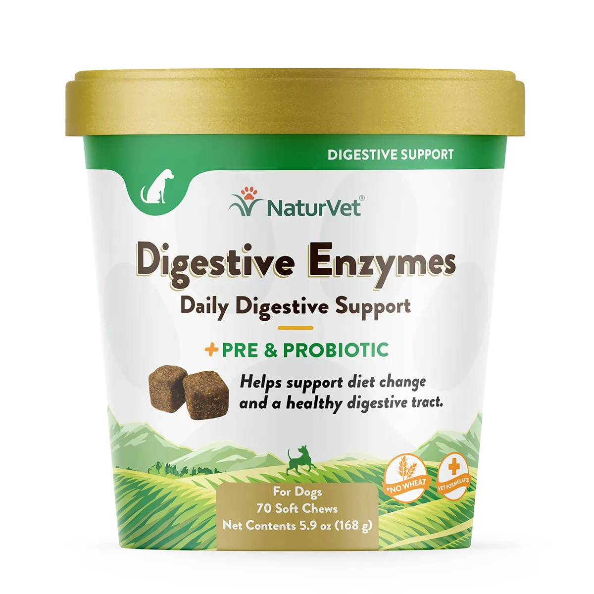 NaturVet Digestive Enzymes with Pre & Probiotics Soft Chew Dog Supplement