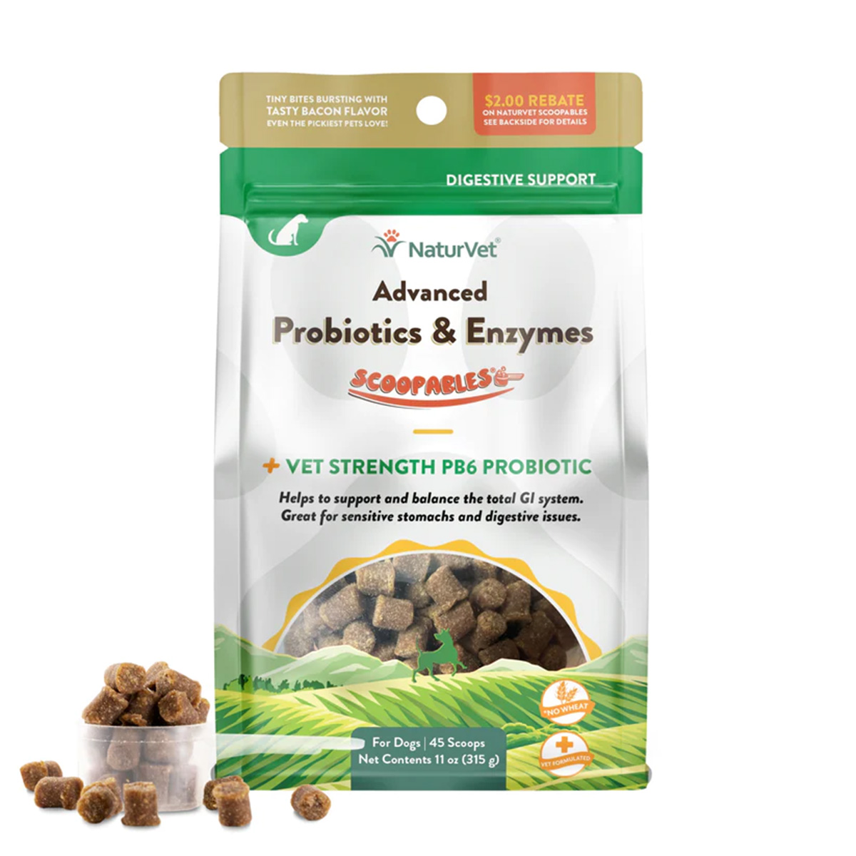NaturVet Scoopables Advanced Probiotics & Enzymes Dog Soft Chews