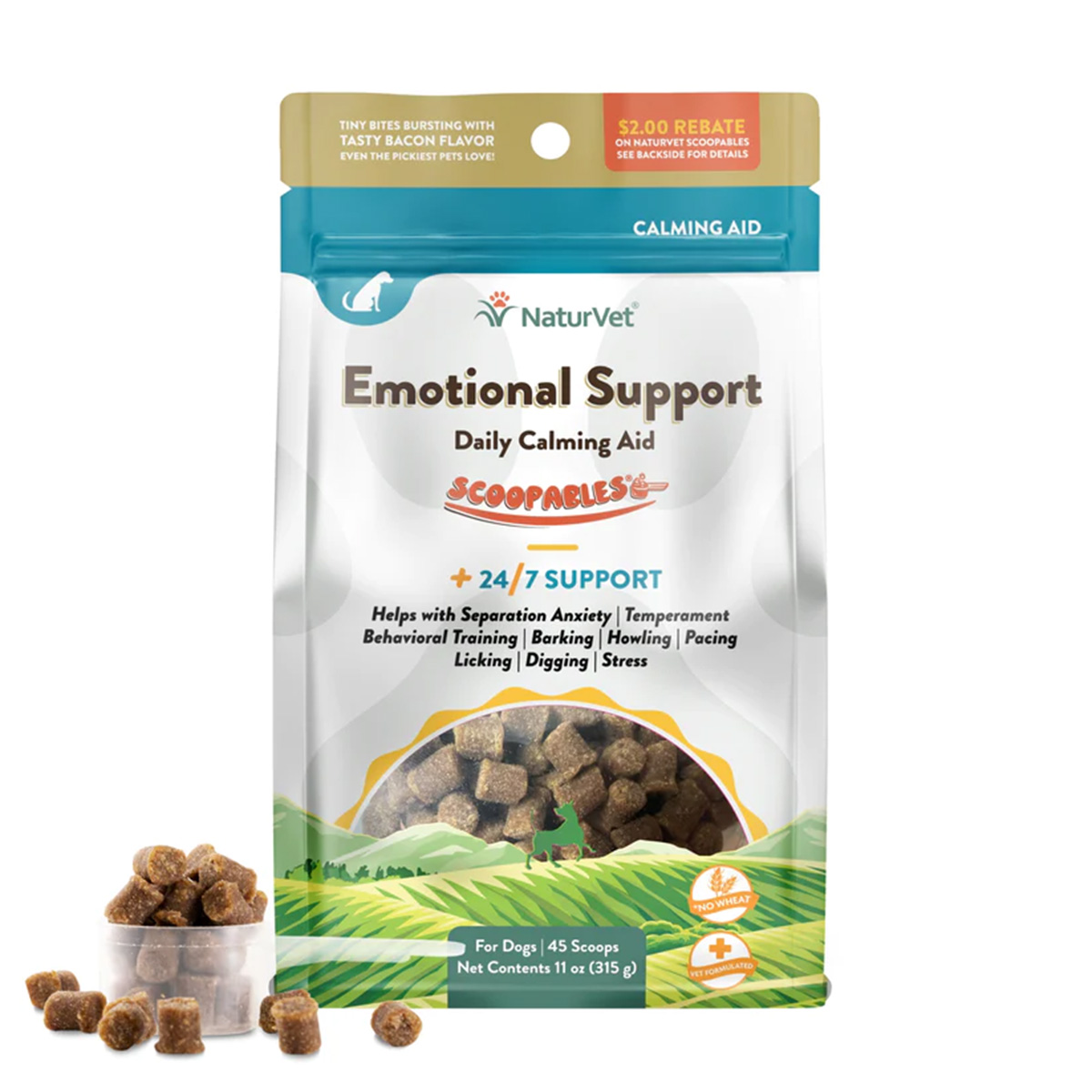NaturVet Scoopables Emotional Support Daily Calming Aid Dog Soft Chews