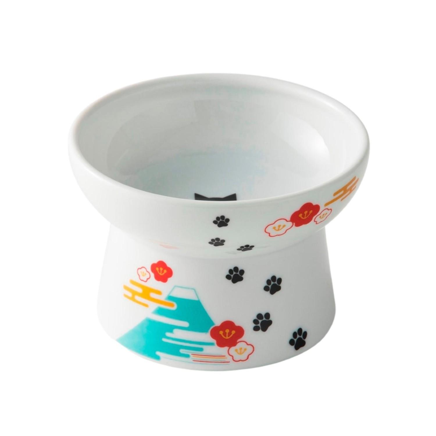 Necoichi Raised Cat Food Bowl - Fuji Limited Edition