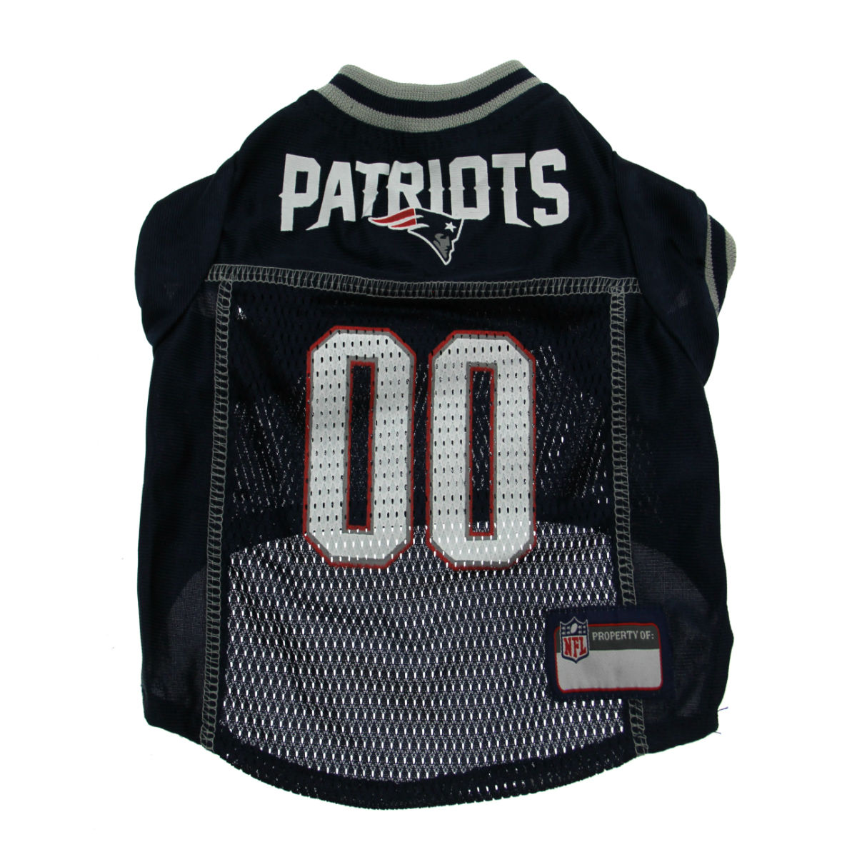 New England Patriots Officially Licensed Dog Jersey - Gray Trim