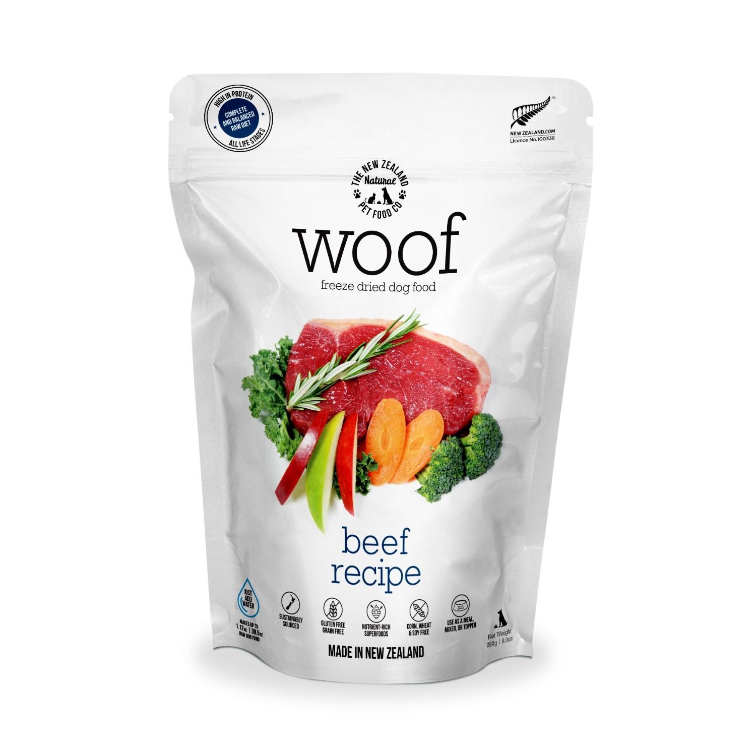 The New Zealand Natural Pet Food Co. Woof Freeze Dried Dog Food - Beef