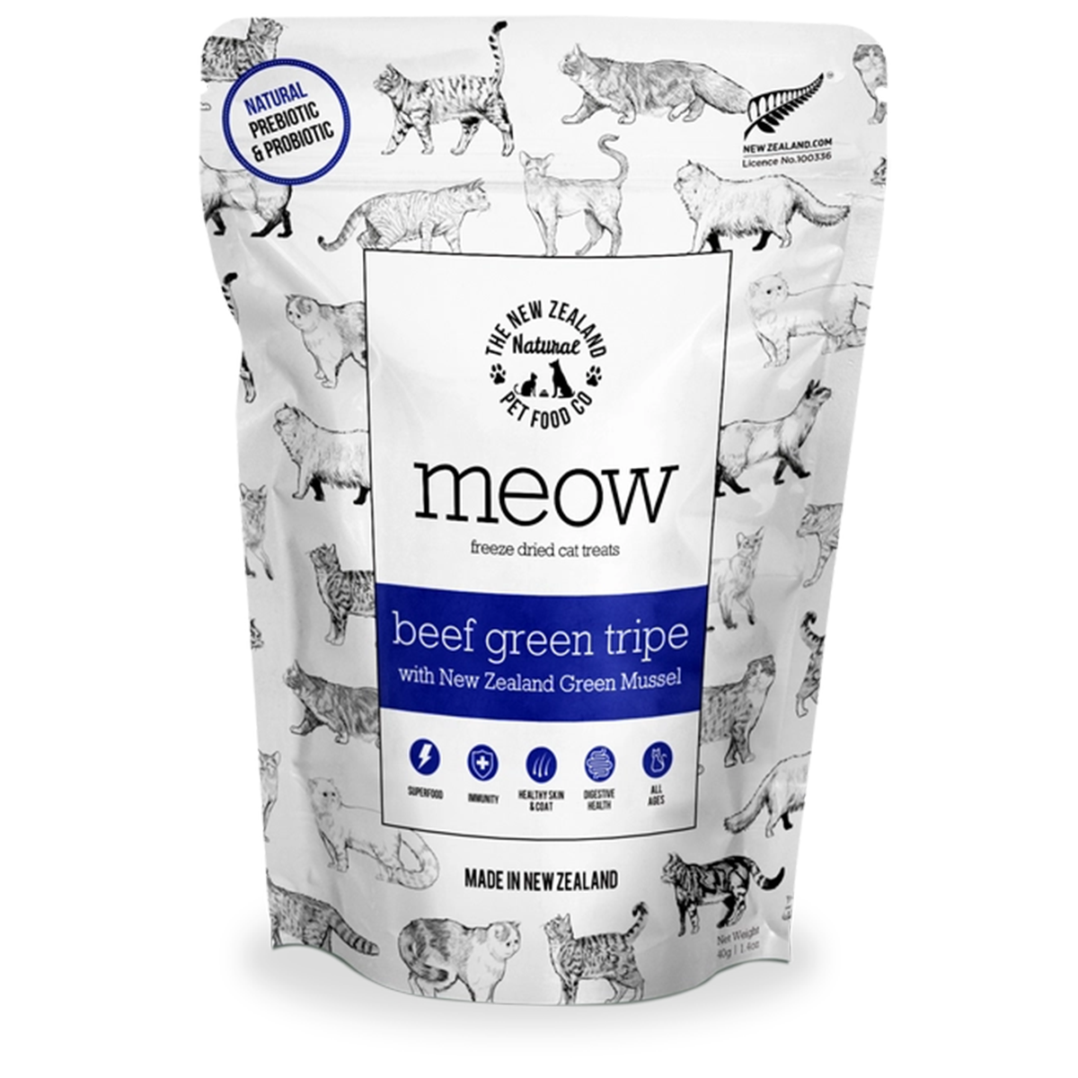 The New Zealand Natural Pet Food Co. Meow Freeze Dried Cat Treats - Beef Green Tripe