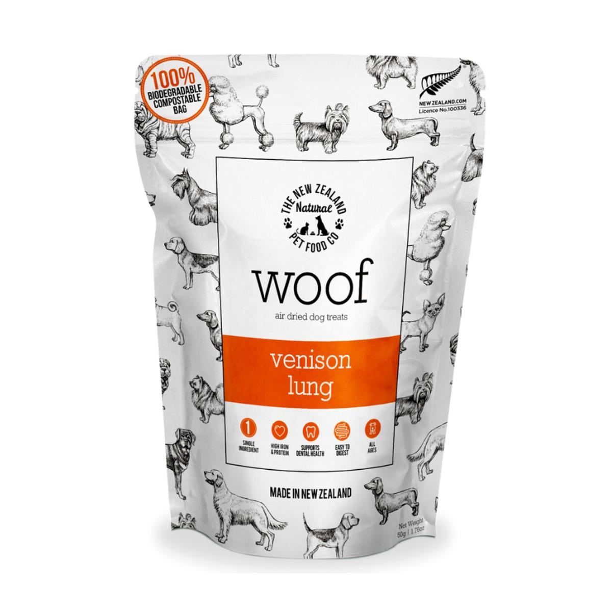 The New Zealand Natural Pet Food Co. Woof Air Dried Dog Treats - Venison Lung