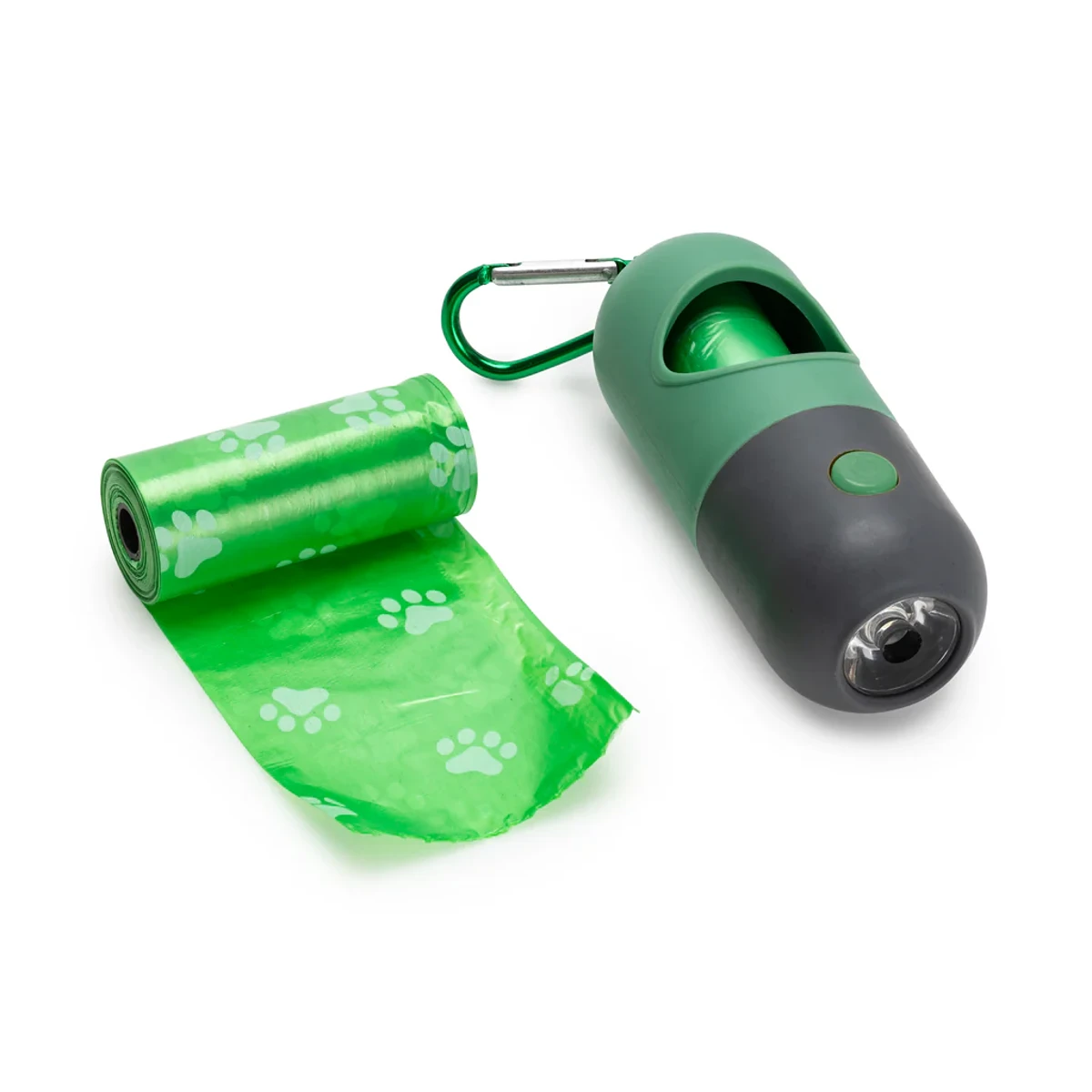 Nice Paws LED Flashlight & Dog Waste Bag Holder - Green