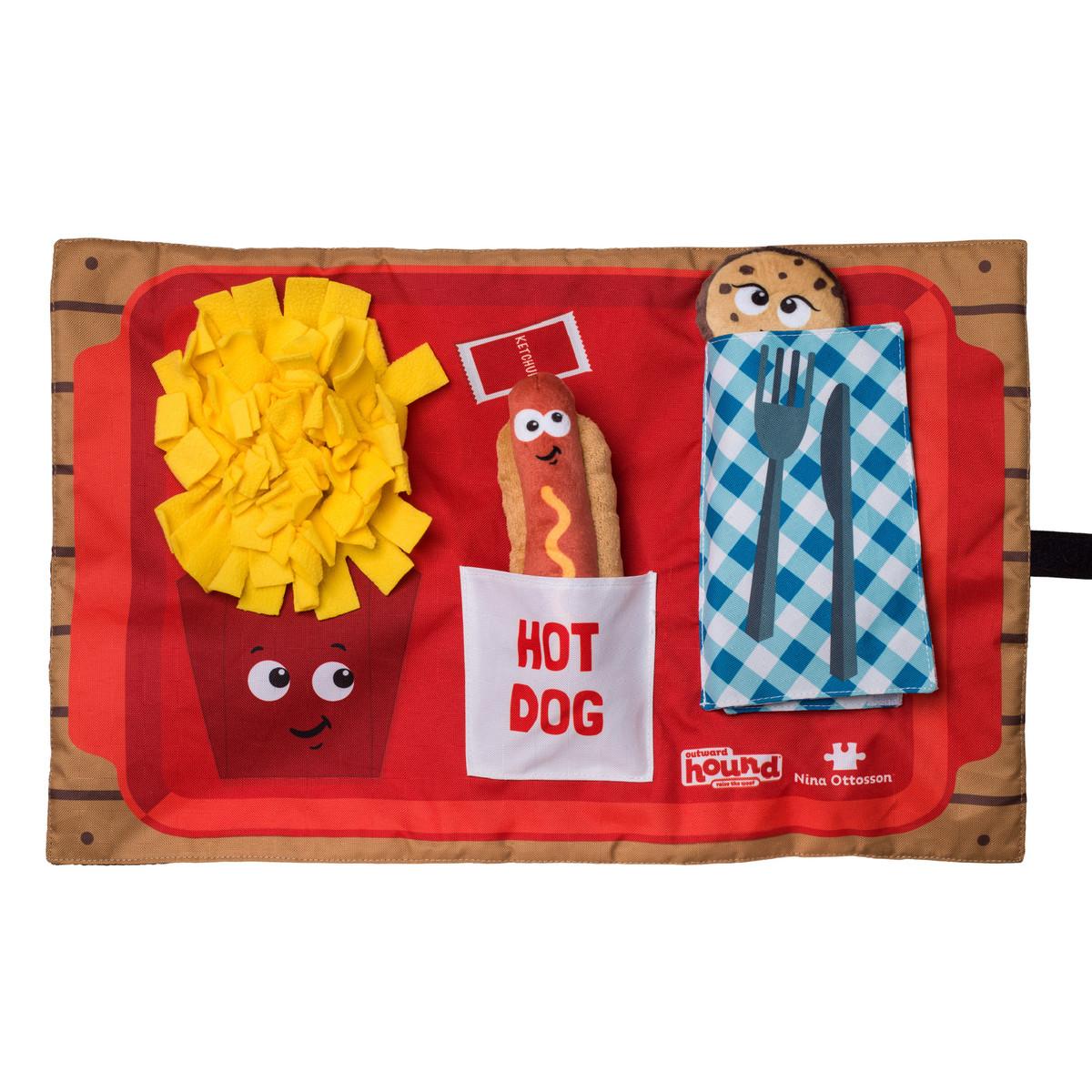 Nina Ottosson Activity Matz Plush Puzzle Dog Toy - Fast Food