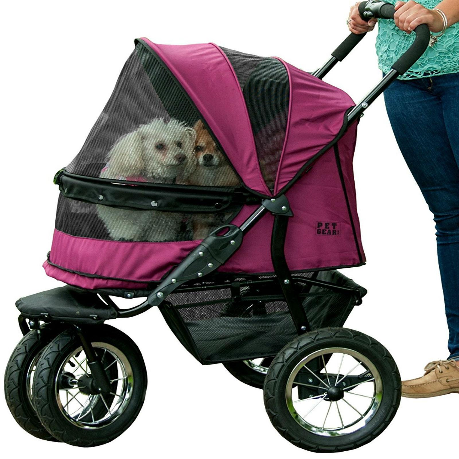 NoZip Double Pet Stroller Boysenberry BaxterBoo