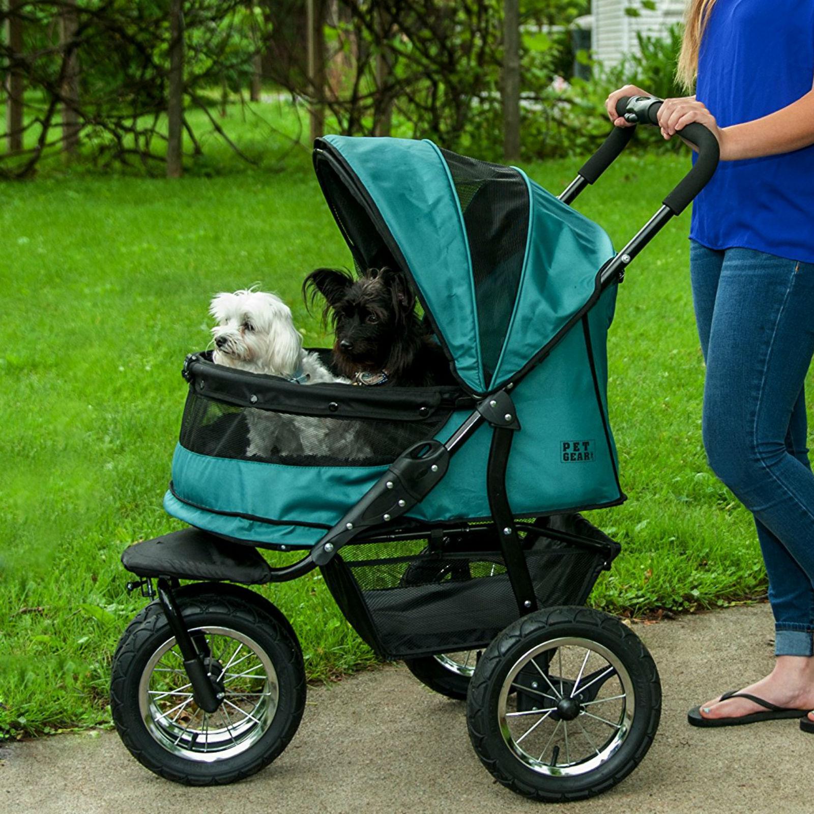 No-Zip Double Pet Stroller - Pine Green | BaxterBoo