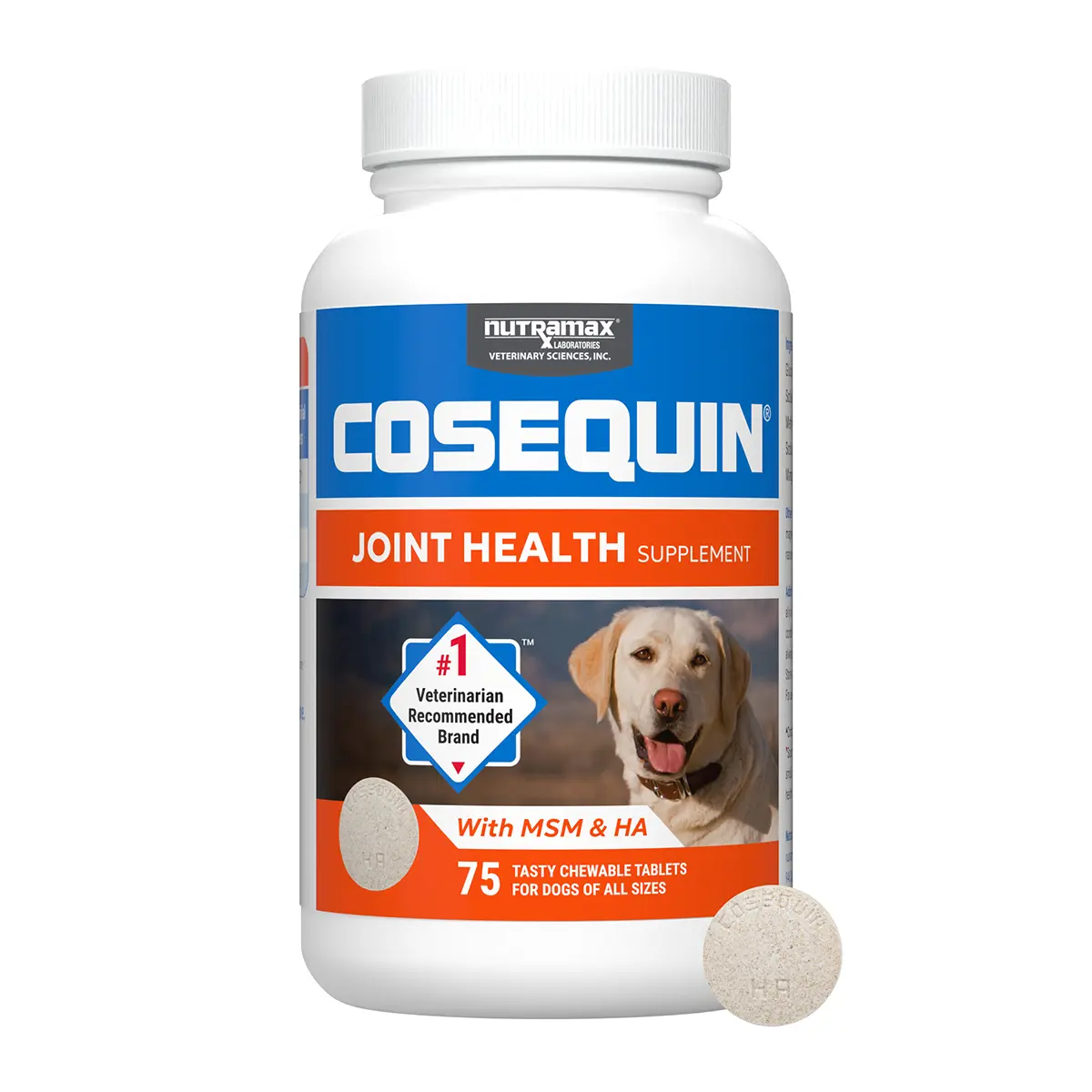 Nutramax Cosequin Maximum Strength Joint Health Supplement for Dogs - With Glucosamine, Chondroitin, MSM, and Hyaluronic Acid Chewable Tablets