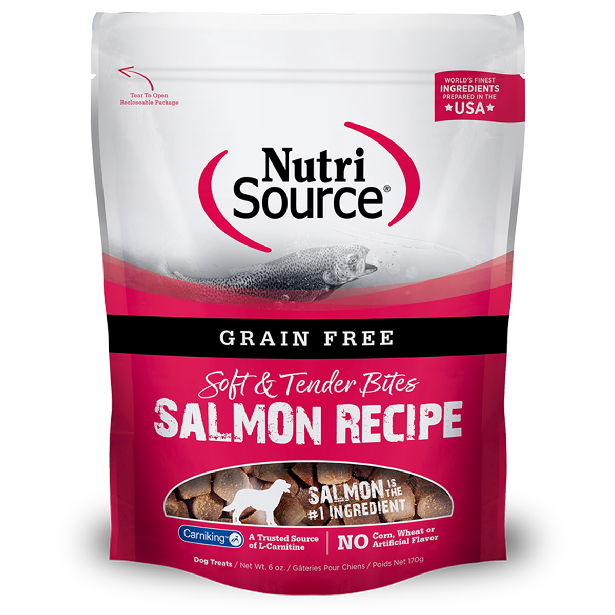 NutriSource Grain-Free Soft & Tender Dog Treats - Salmon
