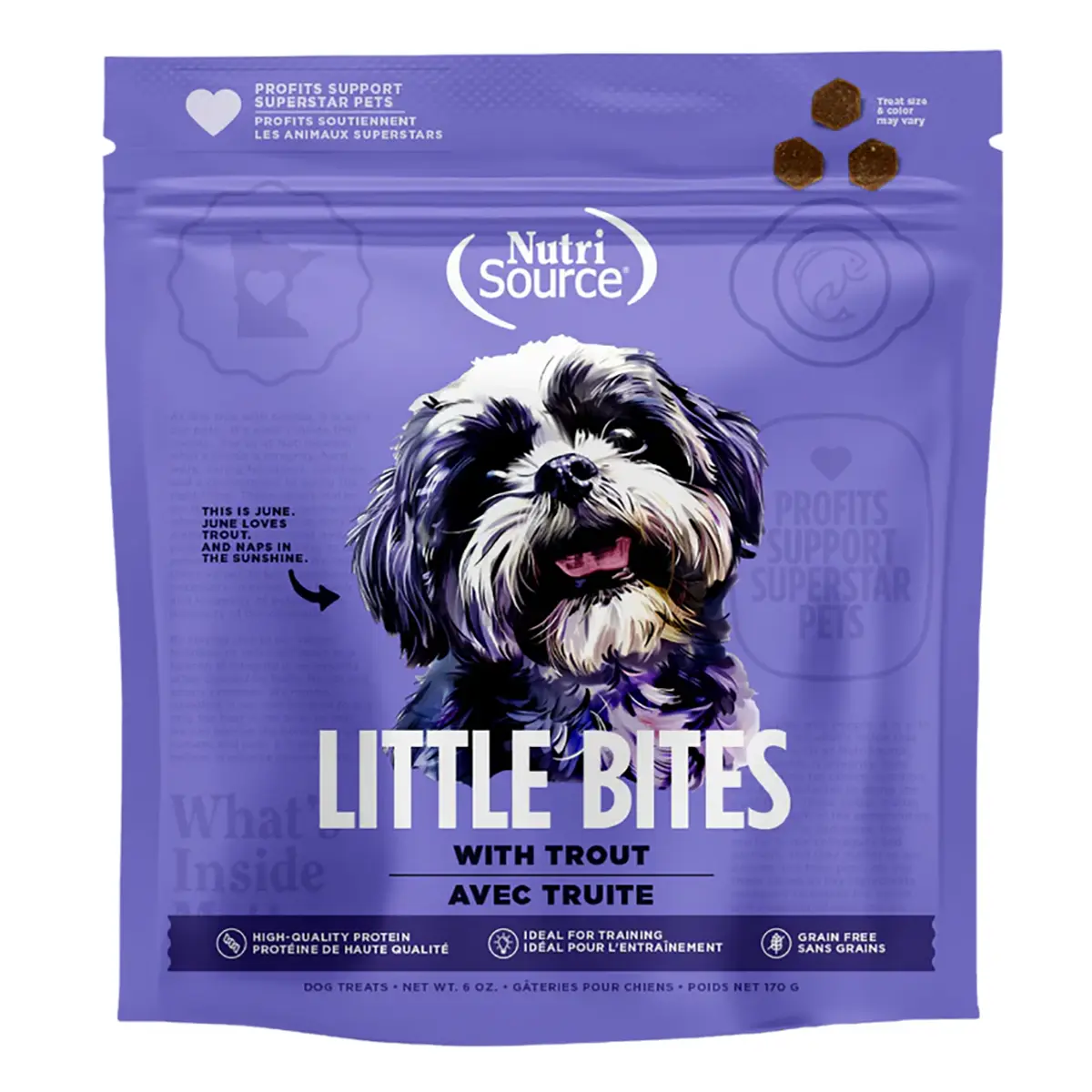 NutriSource Little Bites Grain Free Dog Treats - Trout