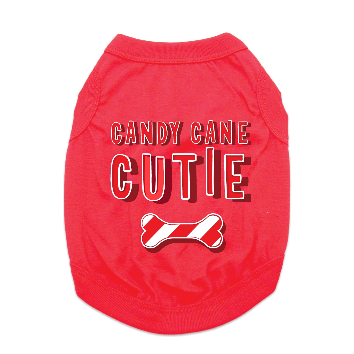 Candy Cane Cutie Dog Shirt - Red