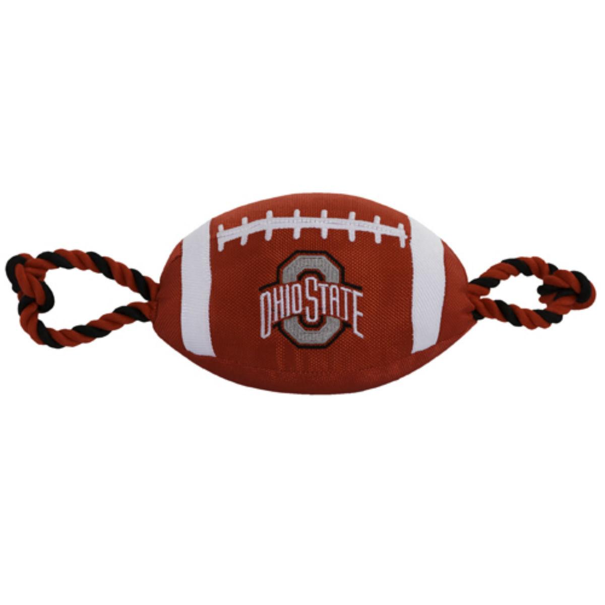Ohio State Buckeyes Nylon Plush Football Dog Toy