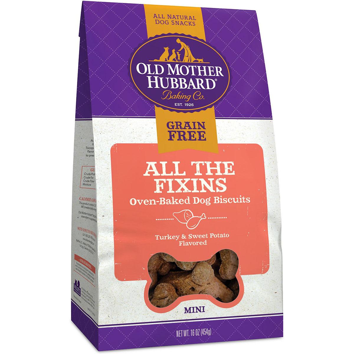 Old Mother Hubbard Mini All the Fixins Grain-Free Biscuits Baked Dog Treats