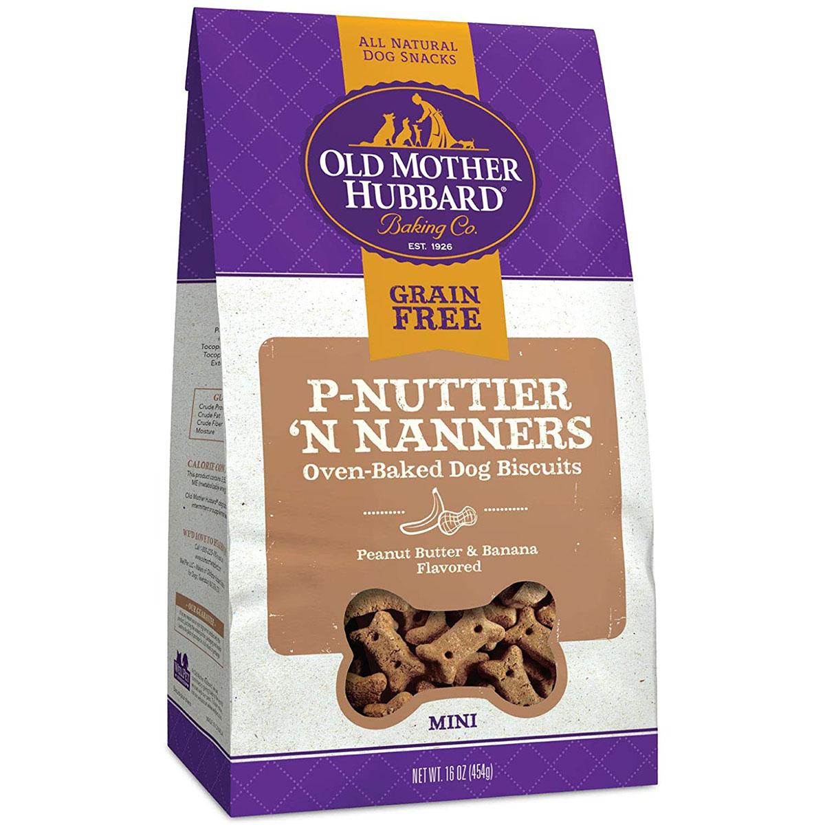 Old Mother Hubbard Mini P-Nuttier 'N Nanners Grain-Free Biscuits Baked Dog Treats