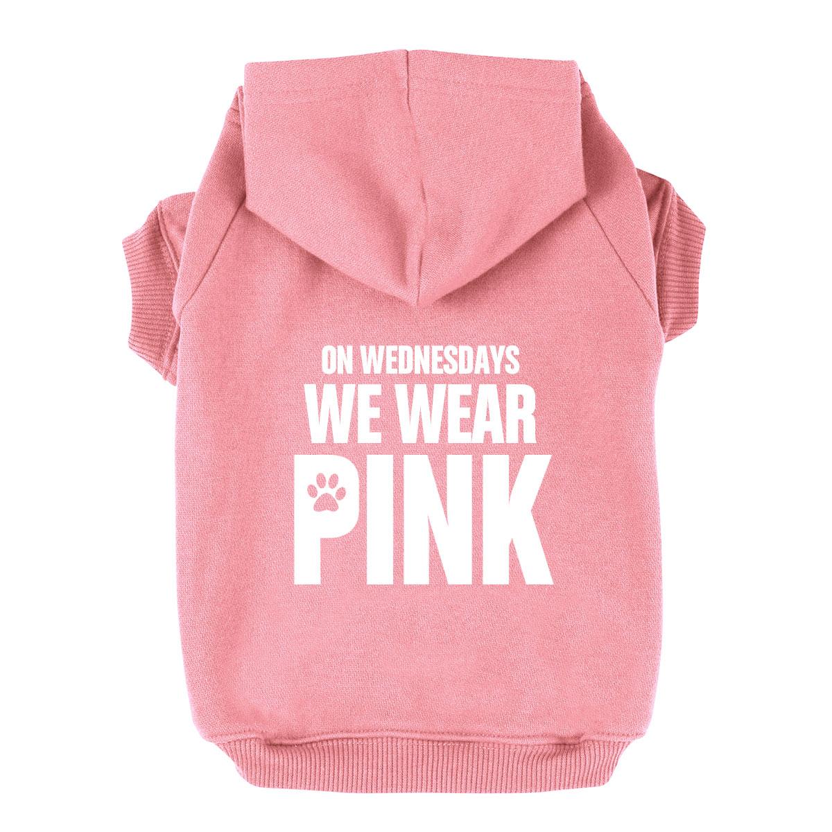 On Wednesdays We Wear Pink Dog Hoodie - Light... | BaxterBoo