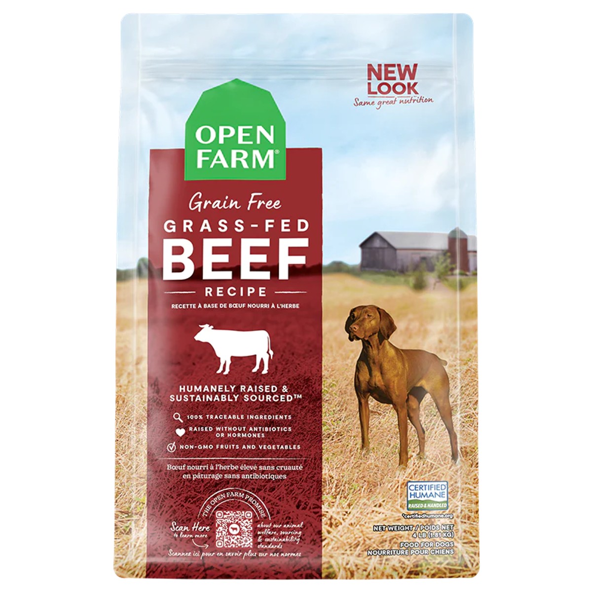 Open Farm Grass-Fed Beef Recipe Dry Dog Food 