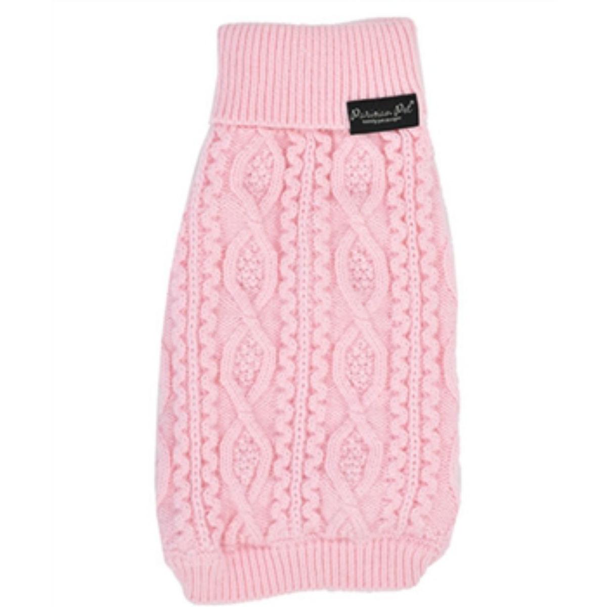 Parisian Pet Cable Knit Dog Sweater - Blush Pink