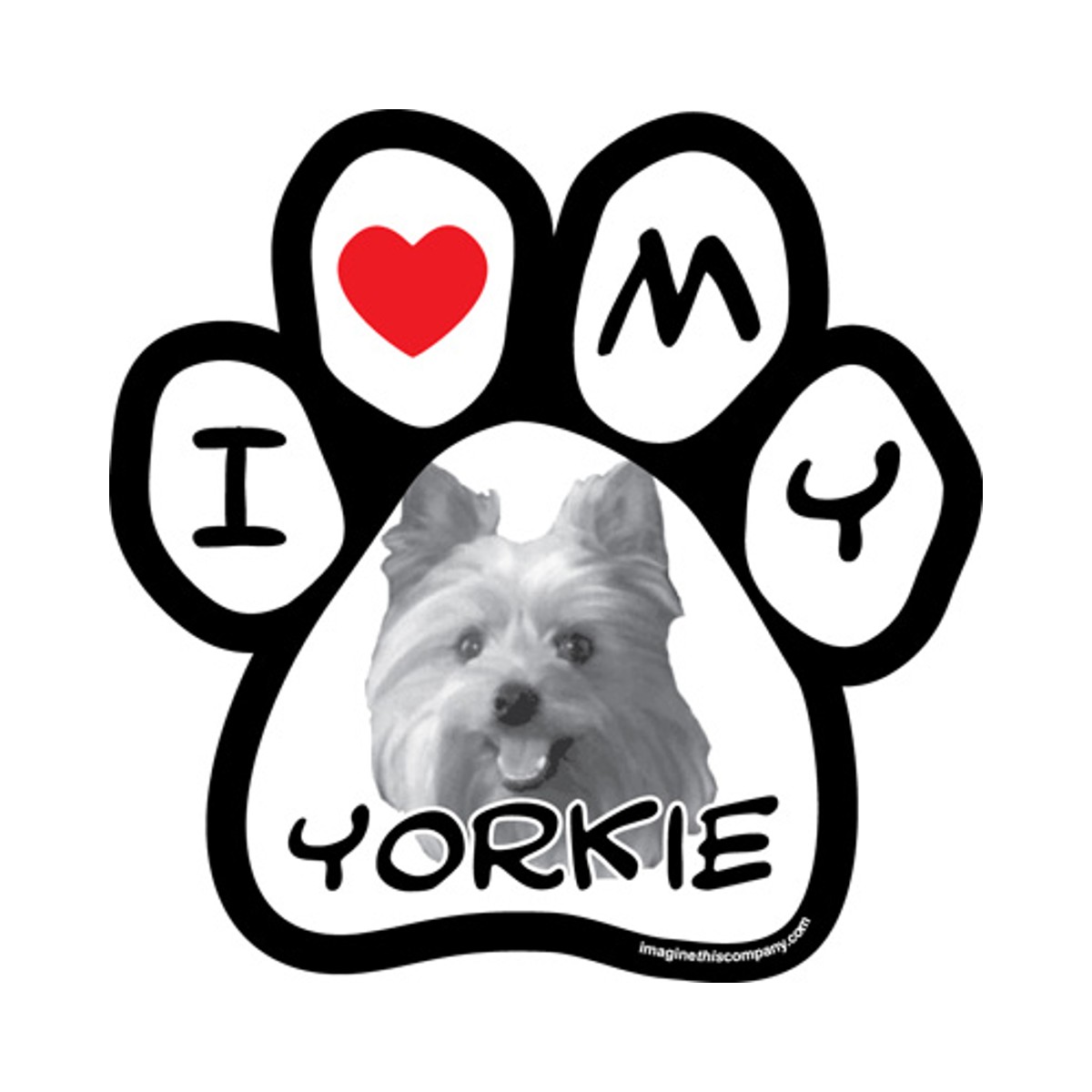 Paw Face Magnet - I Love My Yorkie