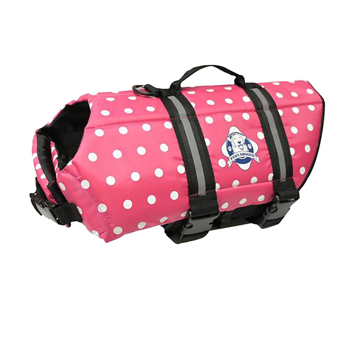 Paws Aboard Designer Dog Life Jacket - Pink Polka Dots