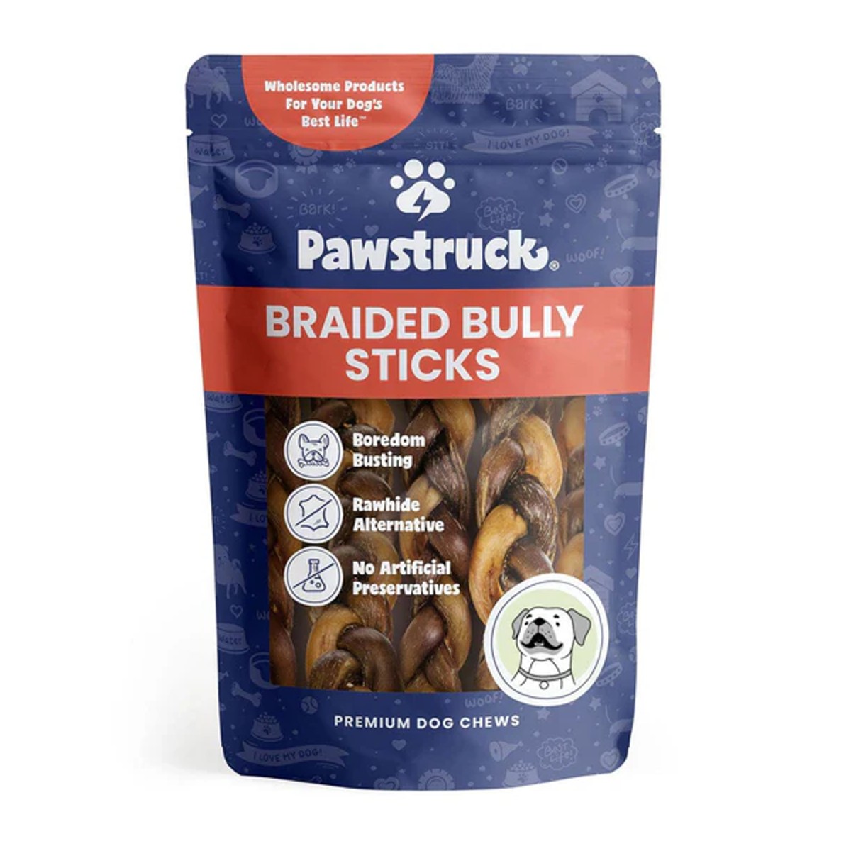 Pawstruck Braided Bully Sticks Dog Chew