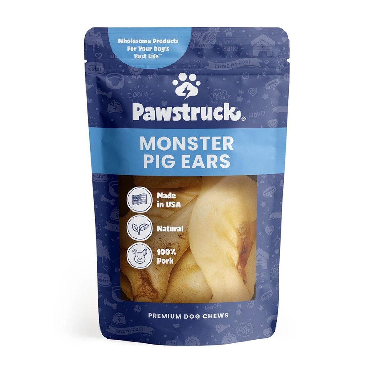 Pawstruck Monster Pig Ears Dog Treats