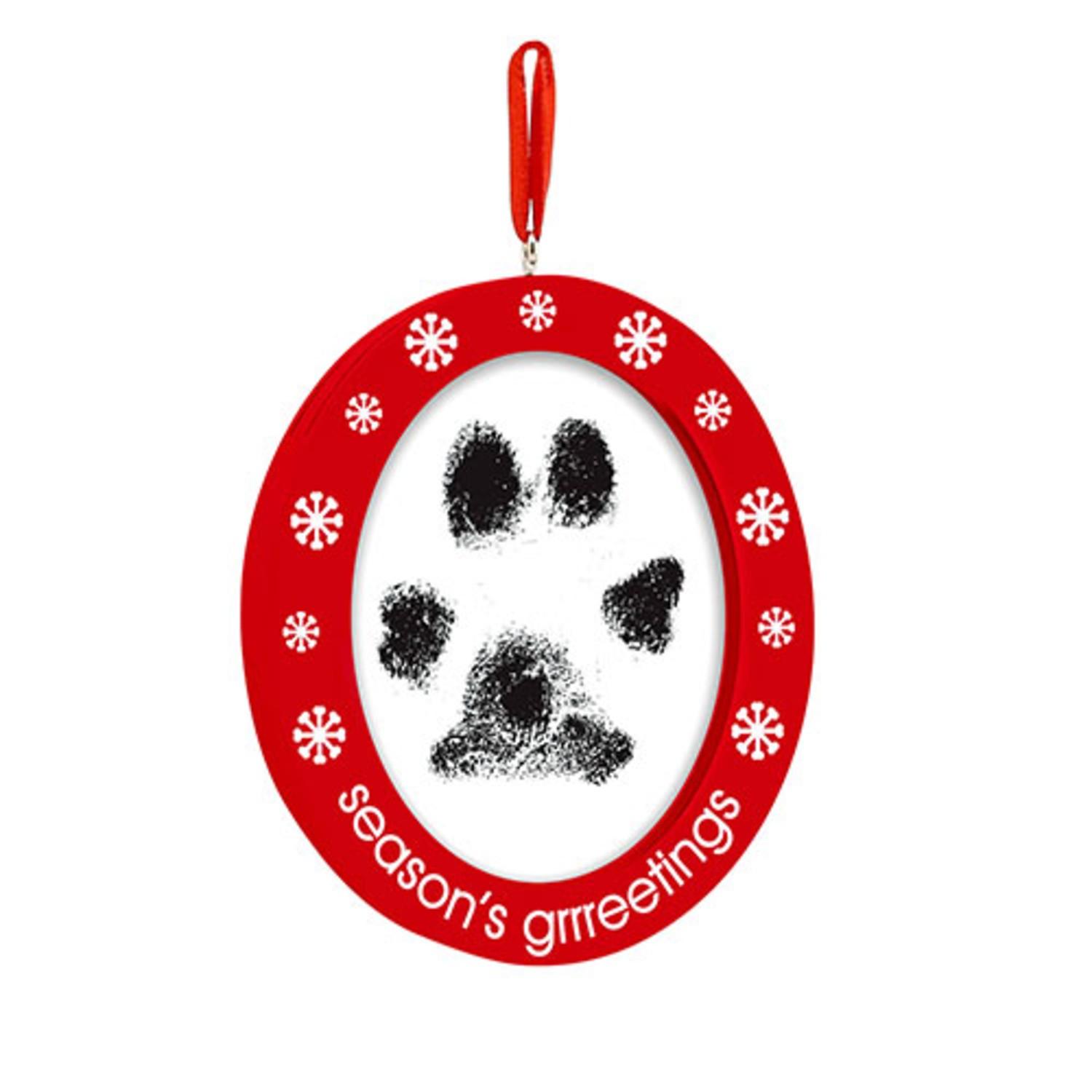 Pearhead Holiday Pawprints Ornament - Seasons Grrreetings Double Sided Photo/Ink