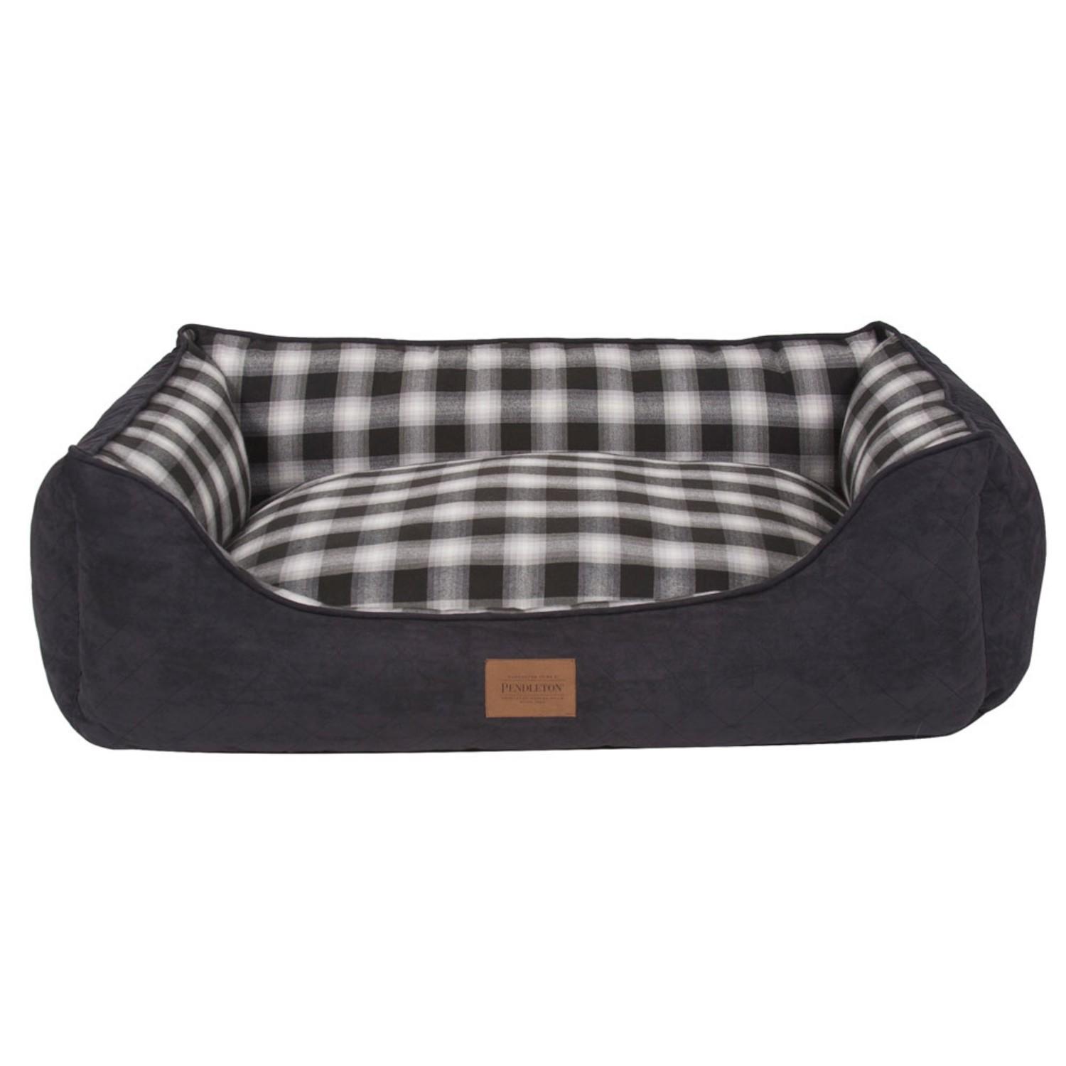 FurHaven Minky Faux Fur & Suede Pillow-Top Orthopedic Dog Bed - Titanium Gray / Medium