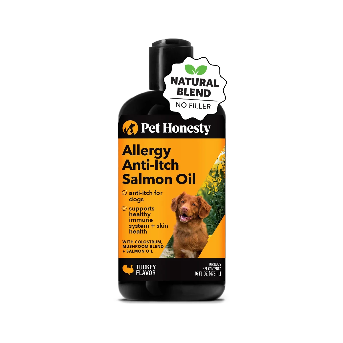 Pet Honesty Allergy Anti-Itch Salmon Oil Dog Supplement - Turkey Flavor