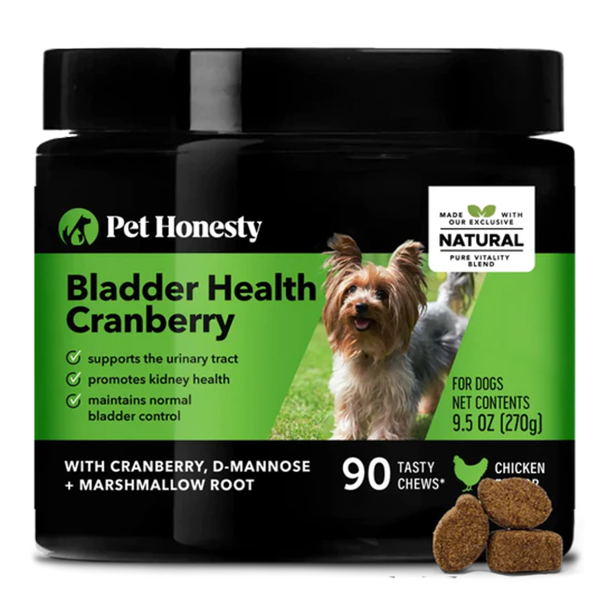 Pet Honesty Bladder Health Cranberry Dog Chew Supplement - Chicken