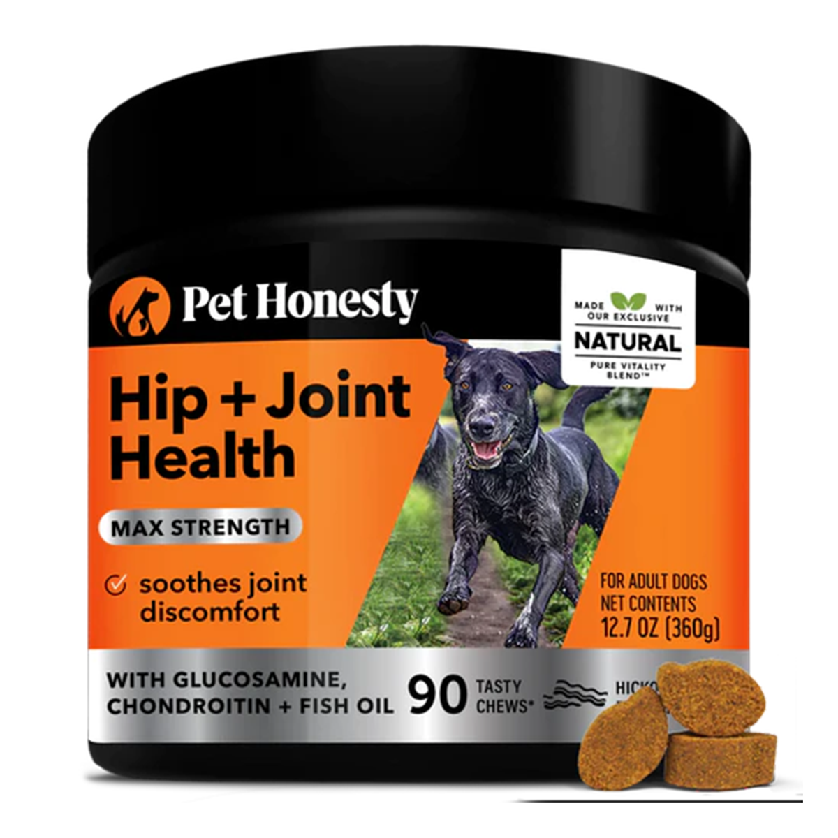 Pet Honesty Hip + Joint Health Max Strength Dog Chew Supplement - Bacon