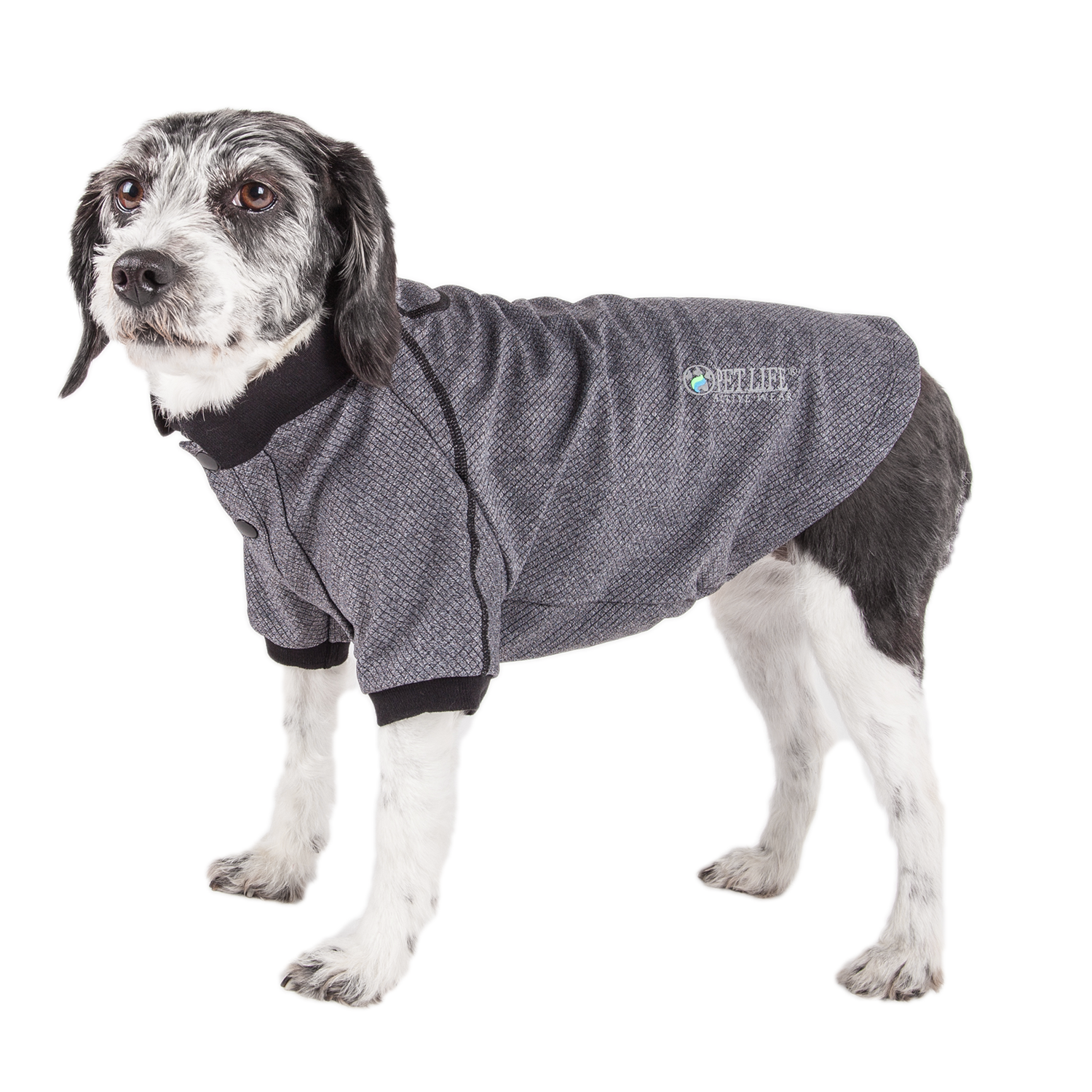 Pet Life ACTIVE Fur-Flexed Performance Dog Polo - Gray
