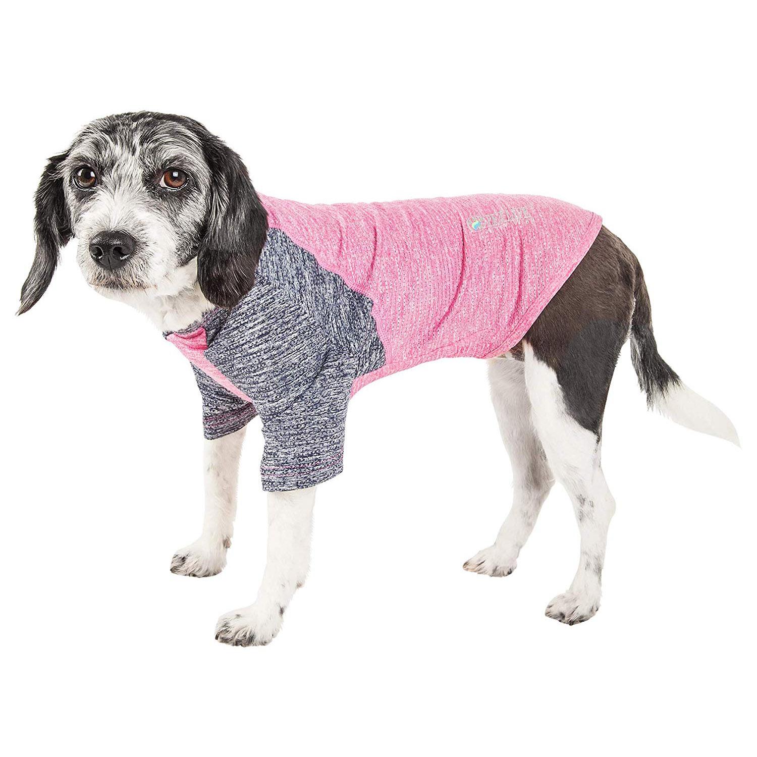 Pet Life ACTIVE Hybreed Two-Toned Performance Dog T-Shirt - Pink and Navy
