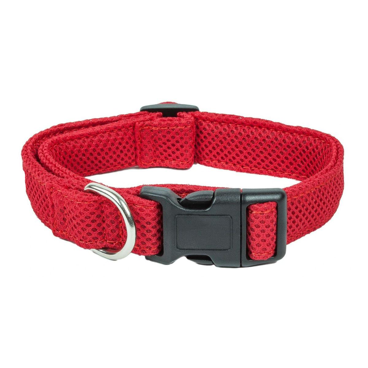 Pet Life Aero Mesh Dual Sided Adjustable Dog Collar - Red