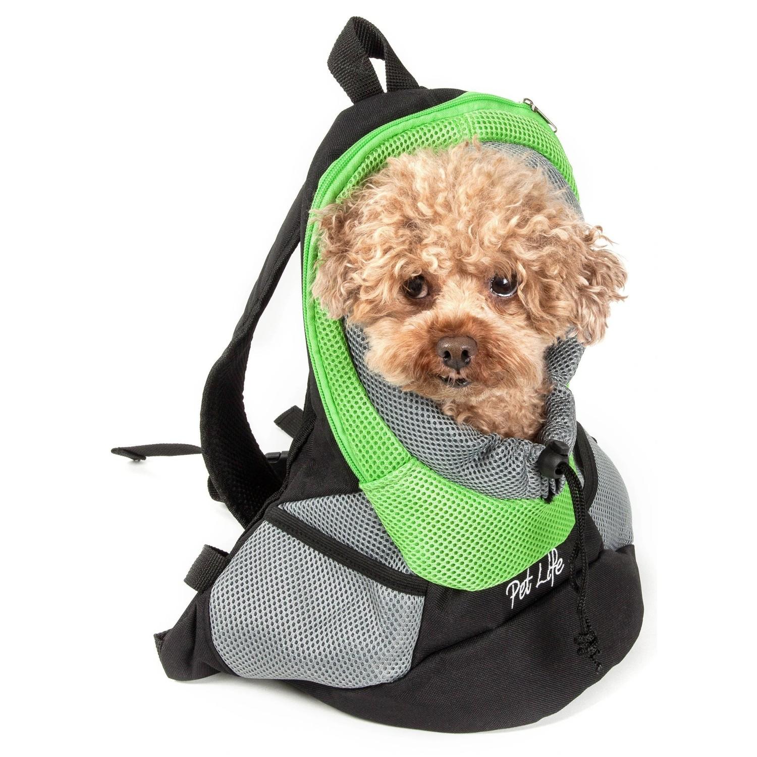 Pet Life Bark-Pack Sporty Dog Backpack Carrier - Green