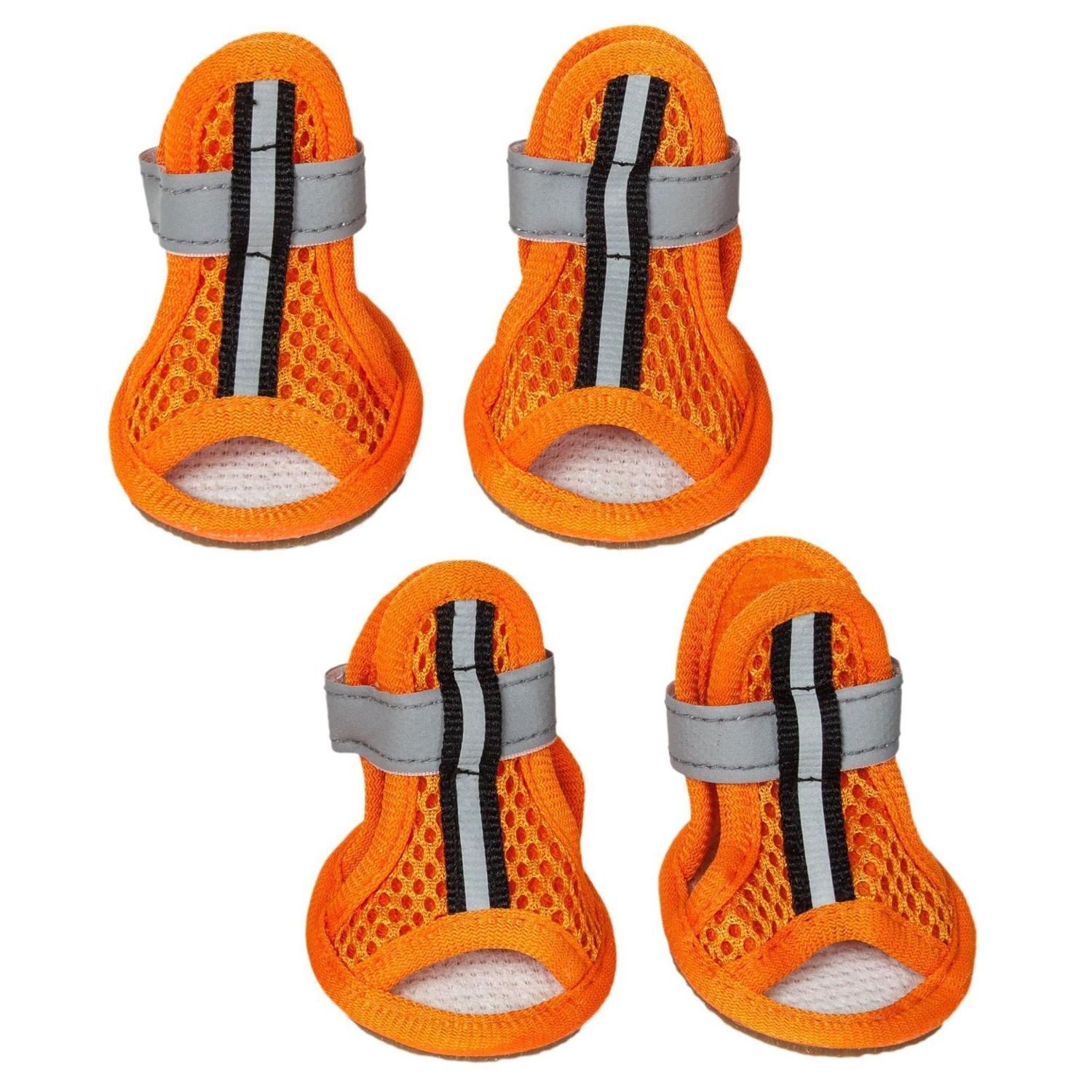 Pet Life Sporty-Supportive Water-Resistant Mesh Dog Sandals Shoes - Orange