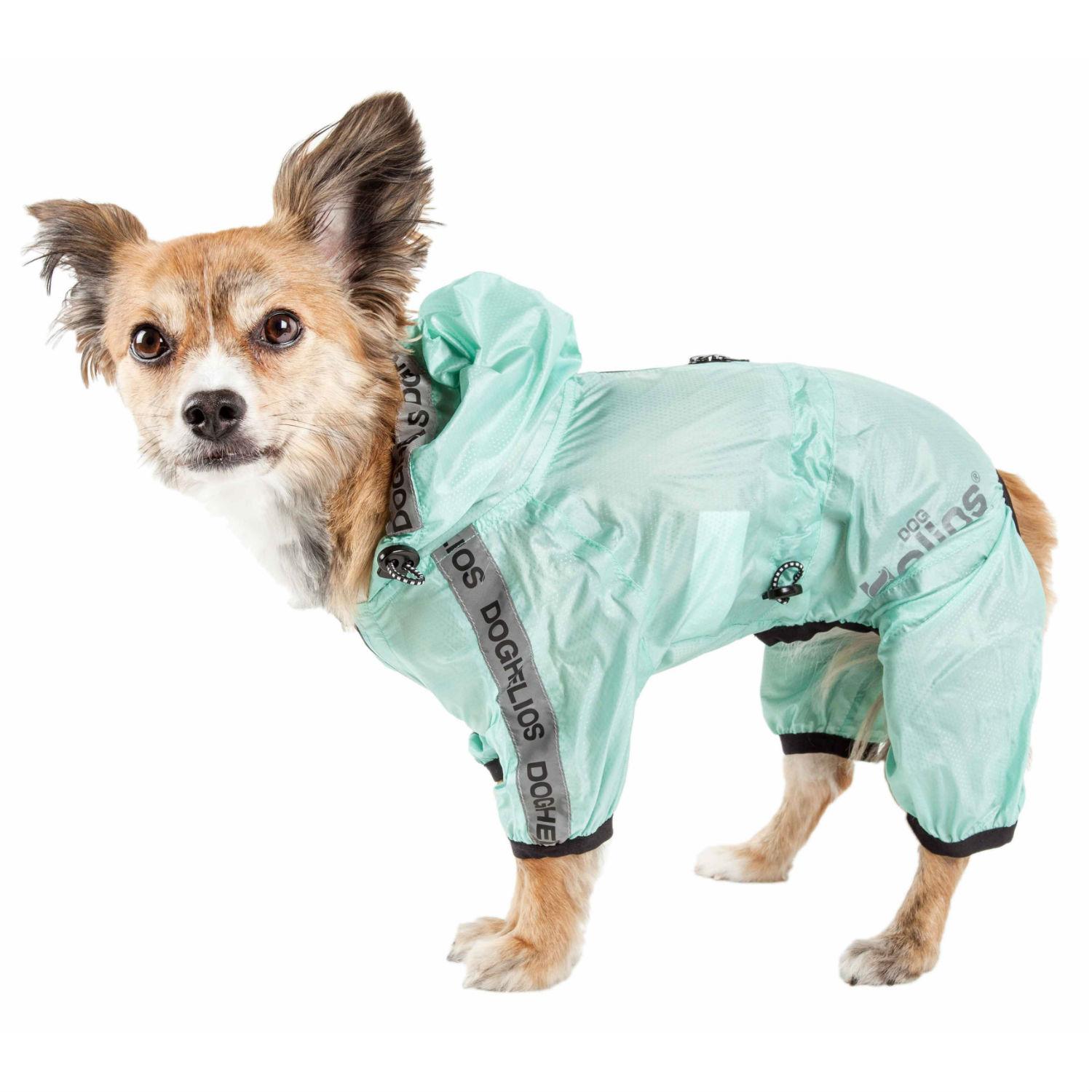 Pet Life Helios Torrential Shield Full Bodied Windbreaker Dog Raincoat - Aqua Blue