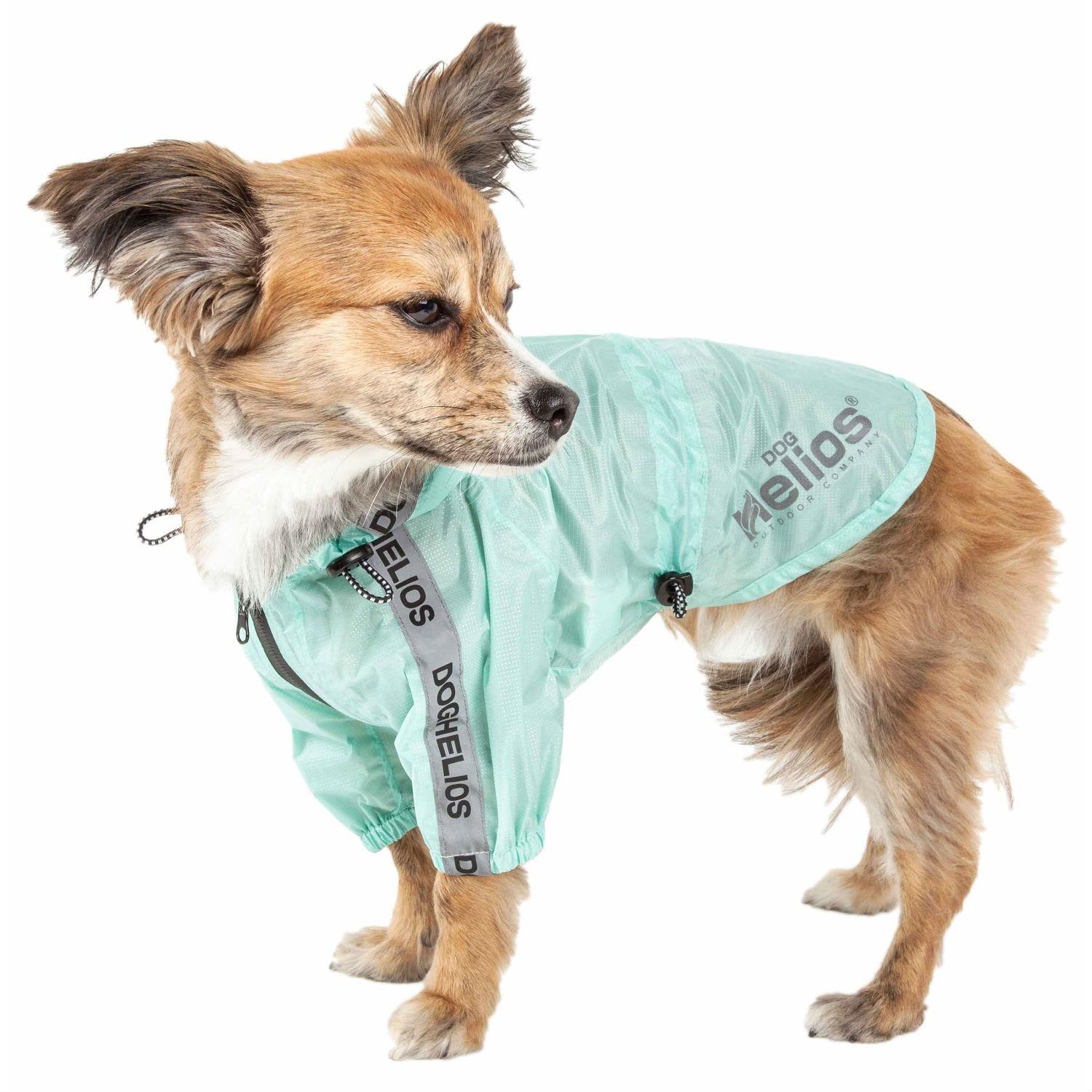 Pet Life Helios Torrential Shield Windbreaker Dog Raincoat - Aqua Blue