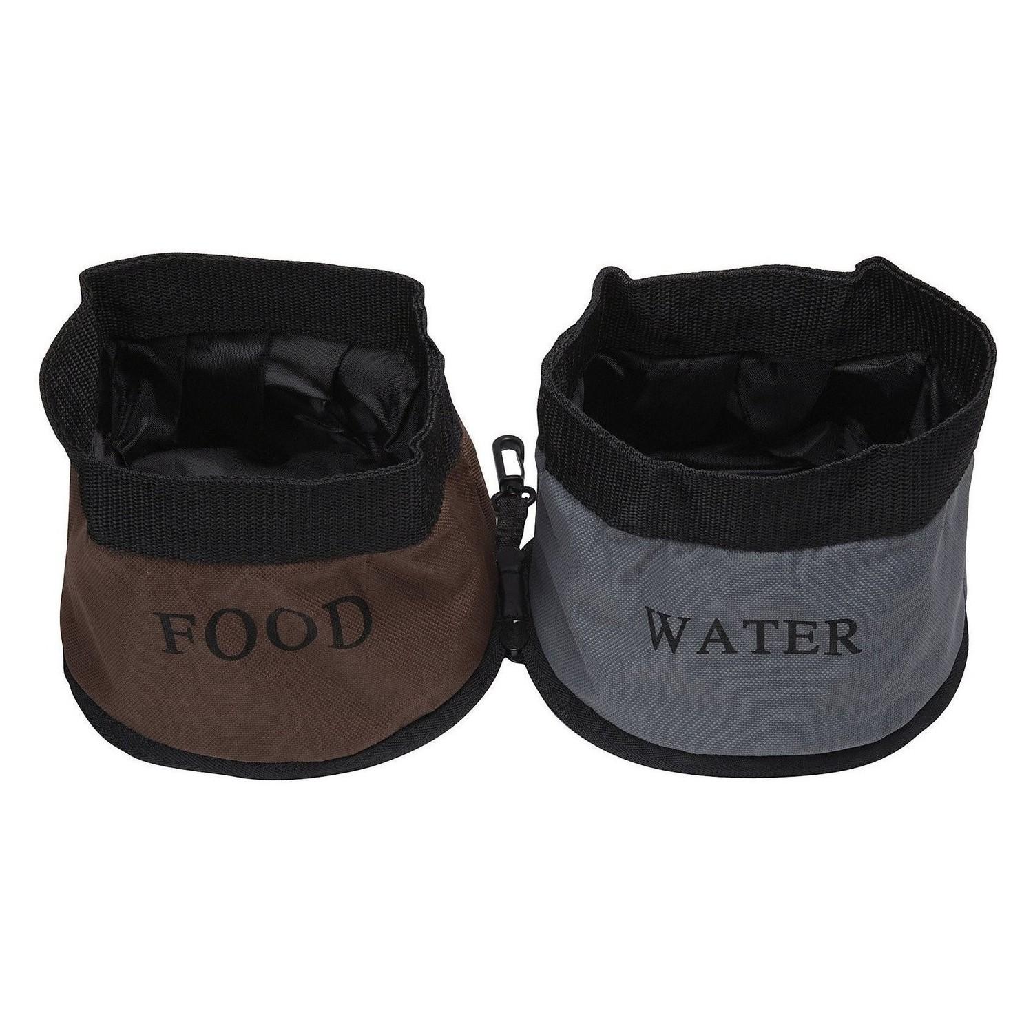 Pet Life Dual Folding Food and Water Collapsible Cat and Dog Bowl - Camouflage