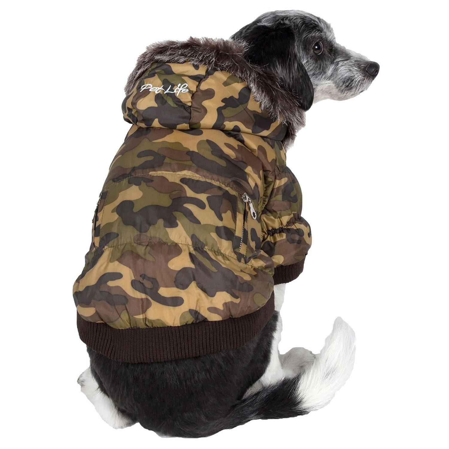Pet Life Fashion Pet Parka Dog Coat - Forest Camouflage
