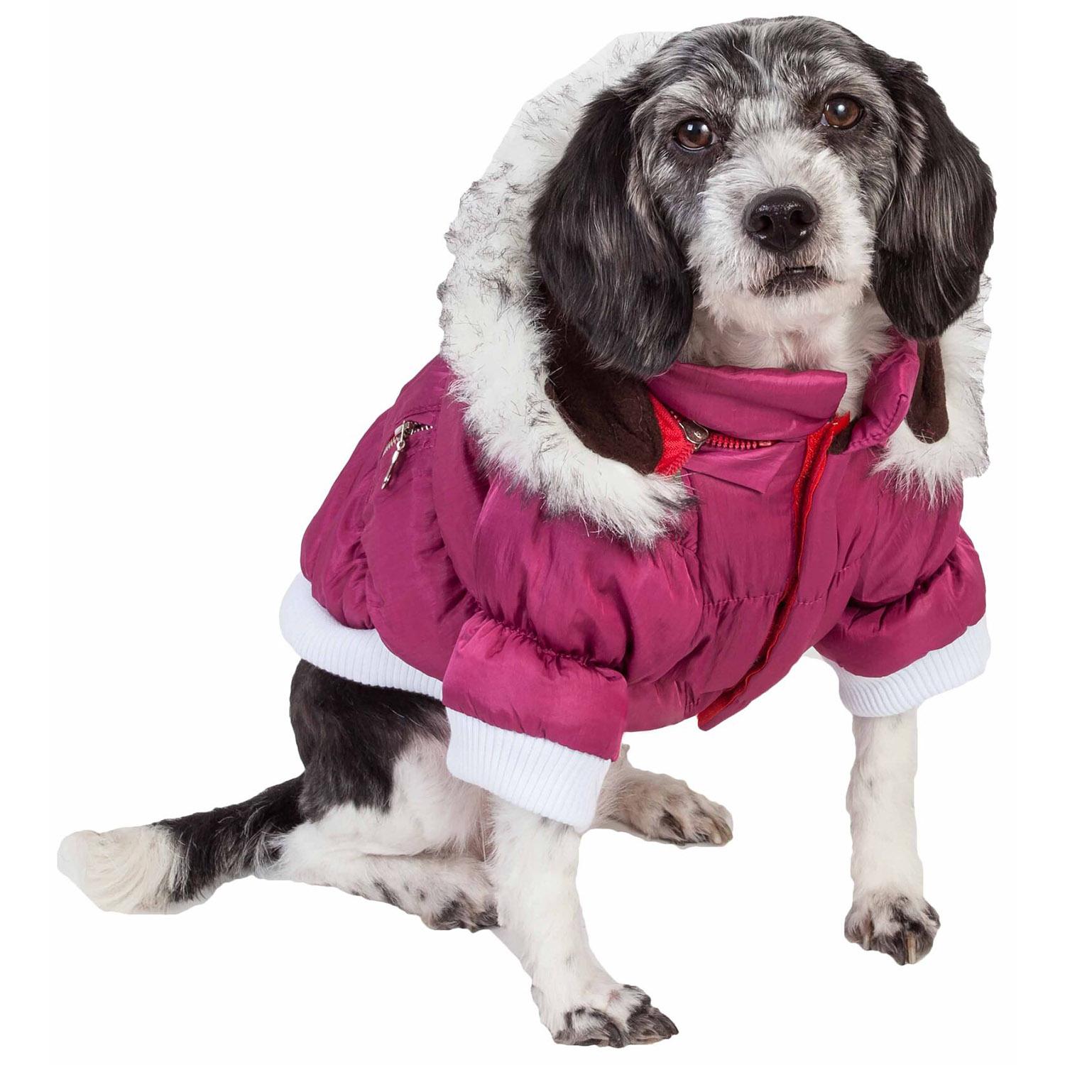 Pet Life Metallic Ski Parka Dog Coat - Pink