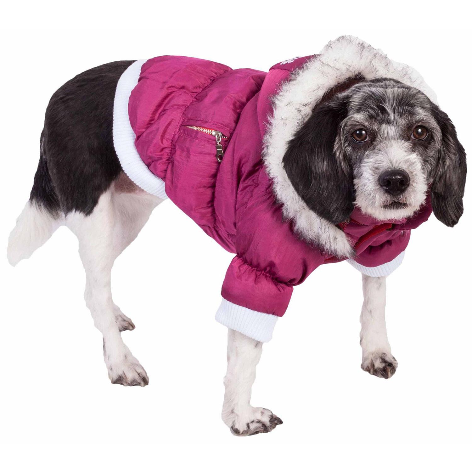 Pet Life Metallic Ski Parka Dog Coat - Pink | BaxterBoo