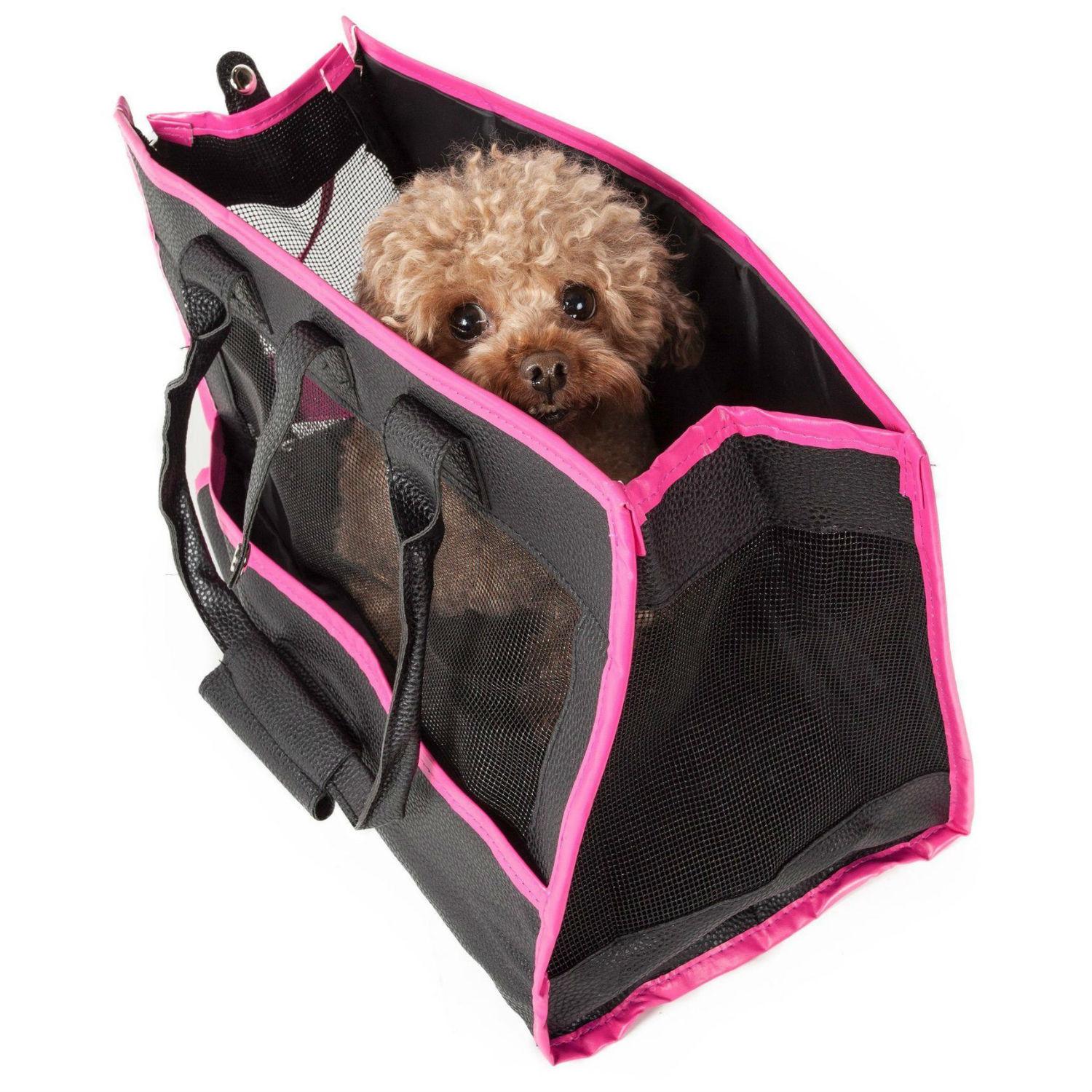 https://images.baxterboo.com/global/images/products/large/pet-life-posh-paw-dog-carrier-tote-black-pink-6376.jpg