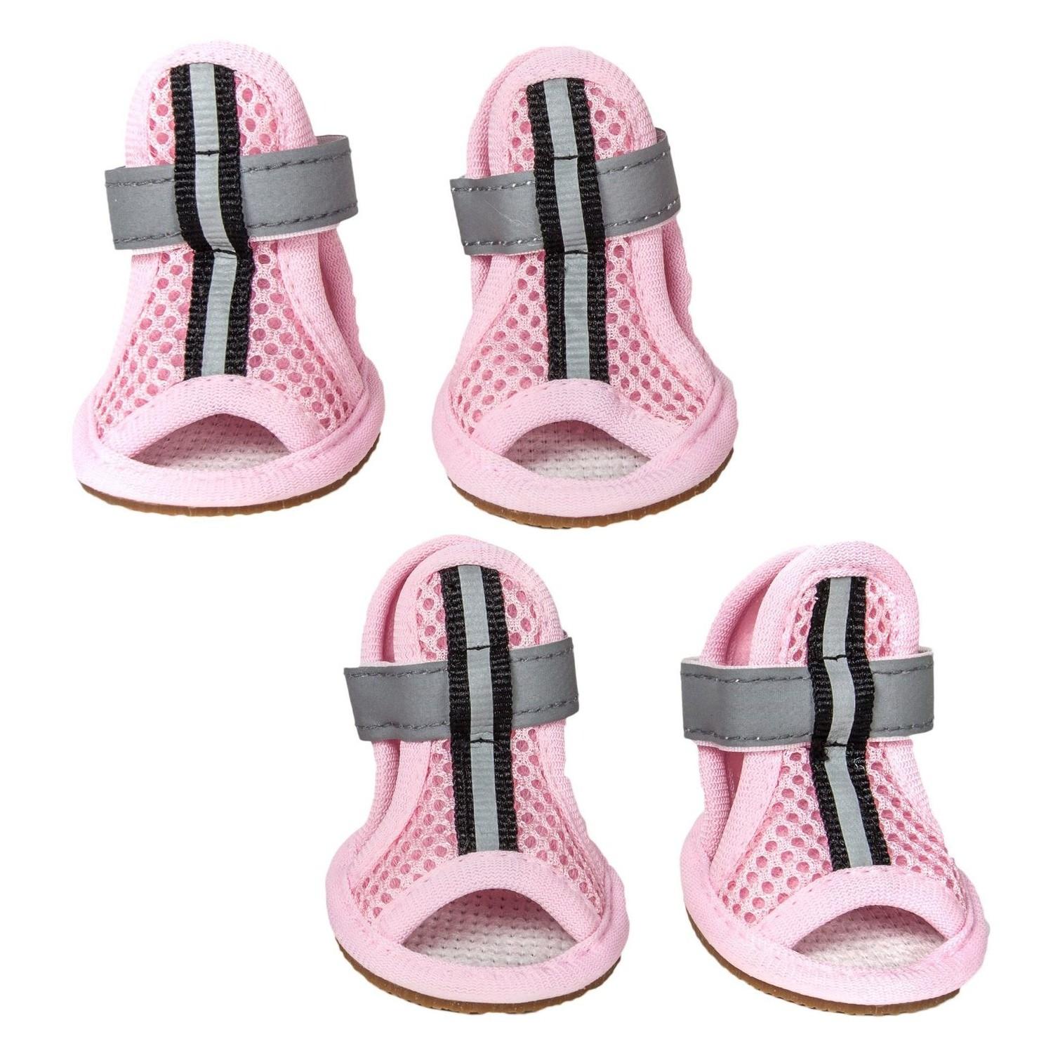 Pet Life Sporty-Supportive Water-Resistant Mesh Dog Sandals Shoes - Pink
