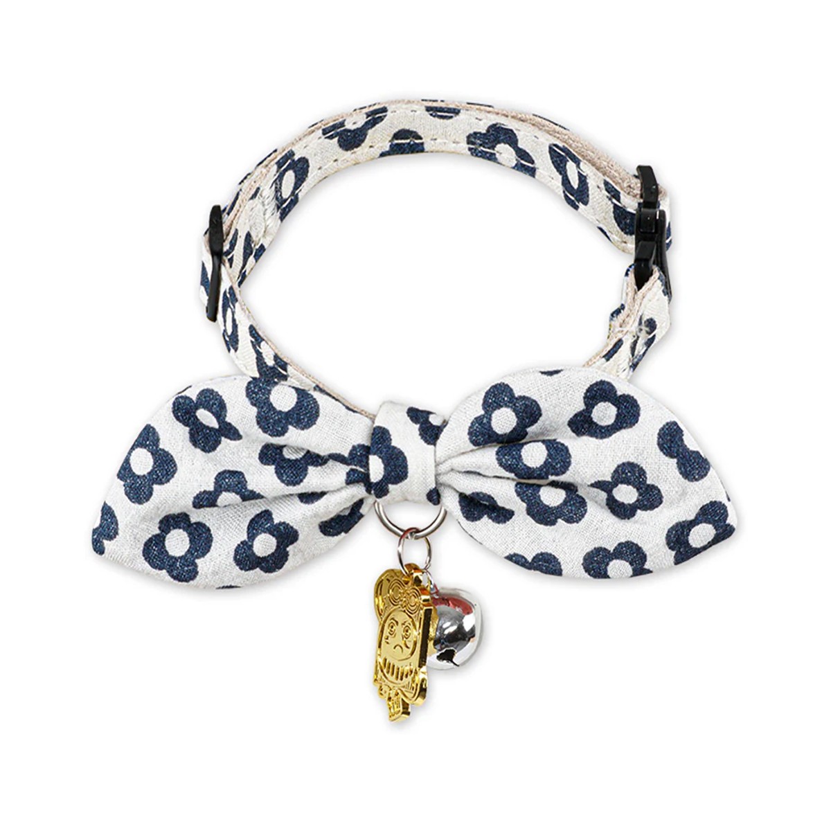 Pet Life Touchcat Miss-Daisy Designer Cat Collar - Navy Blue