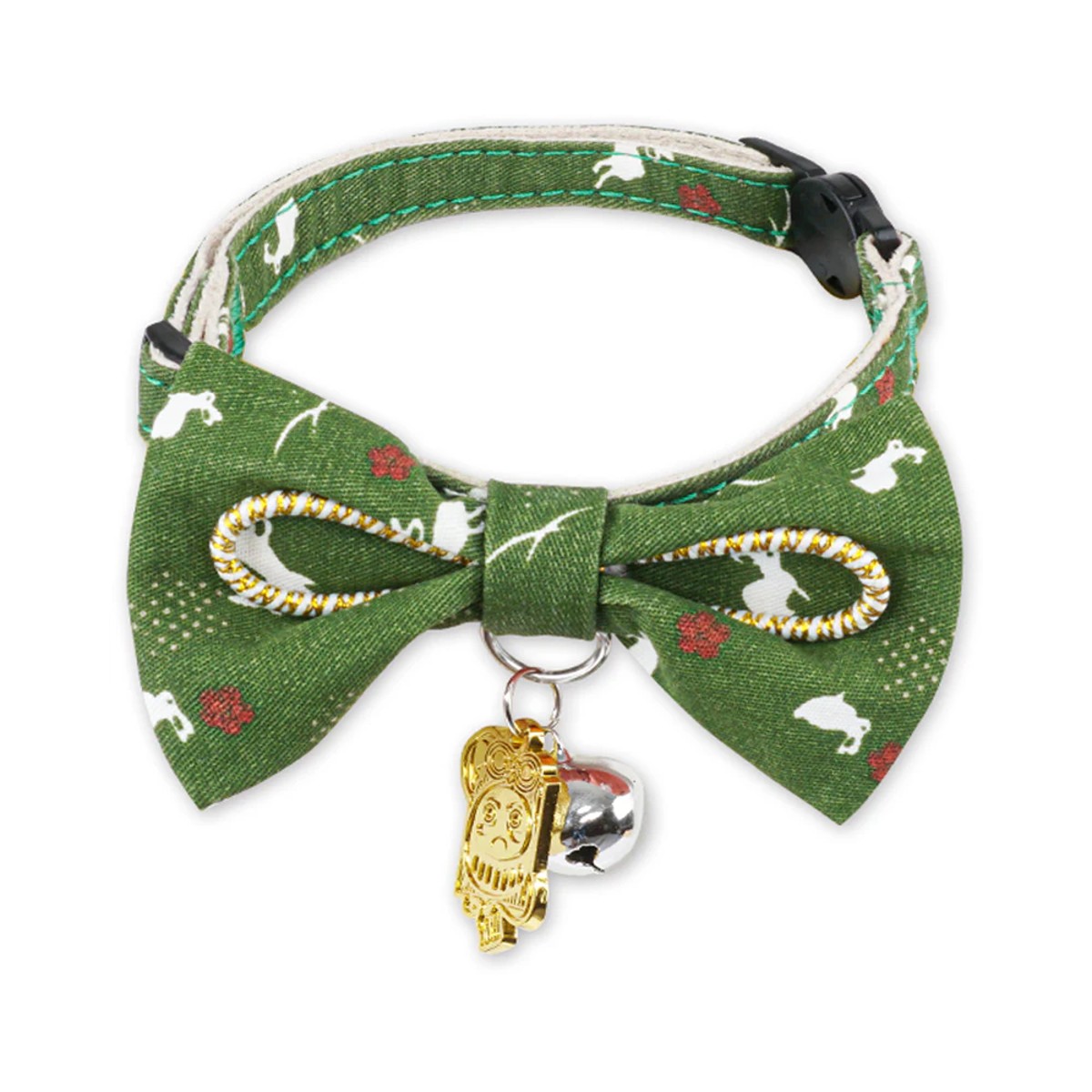 Pet Life Touchcat Glampurr Designer Cat Collar with Bow - Green