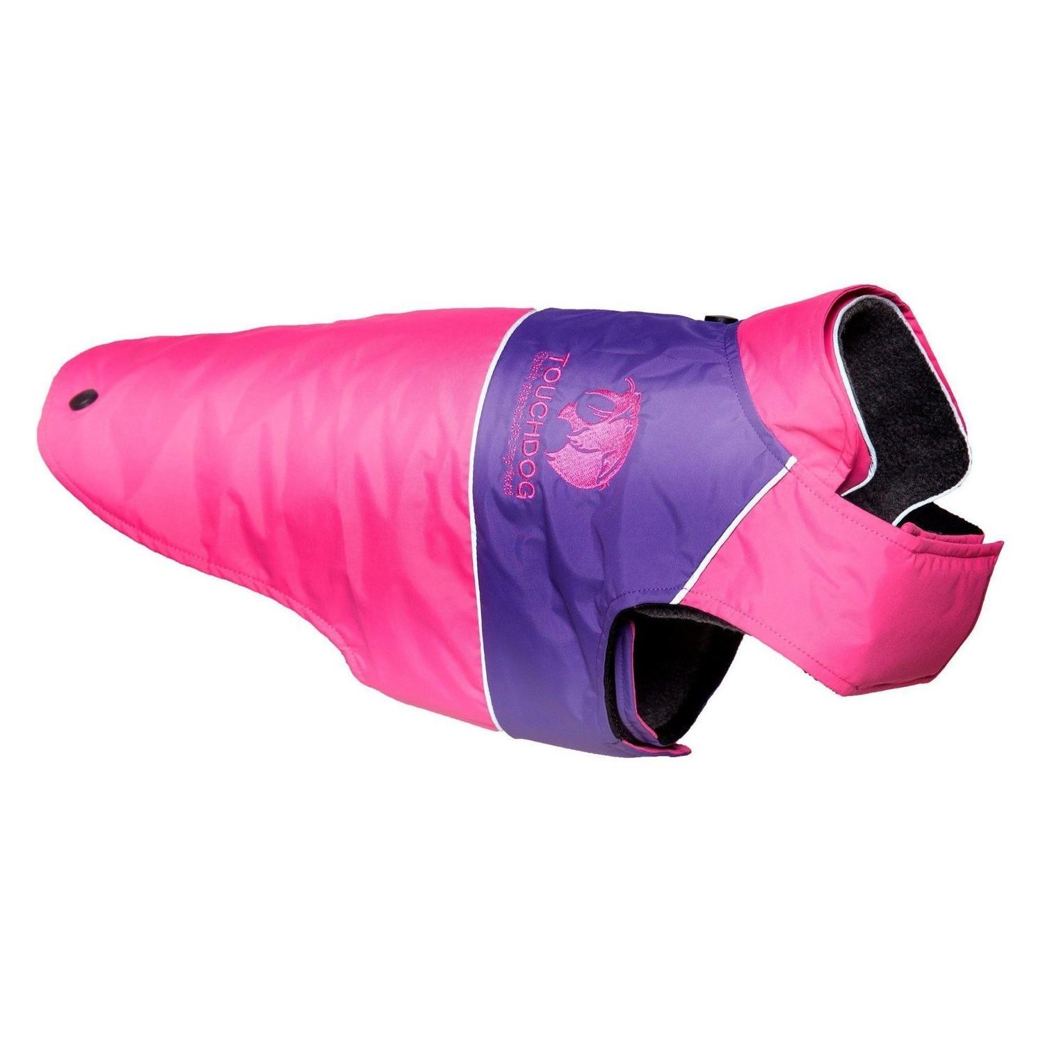 Pet Life Touchdog Lightening-Shield 2-in-1 Waterproof Dog Jacket - Pink/Purple