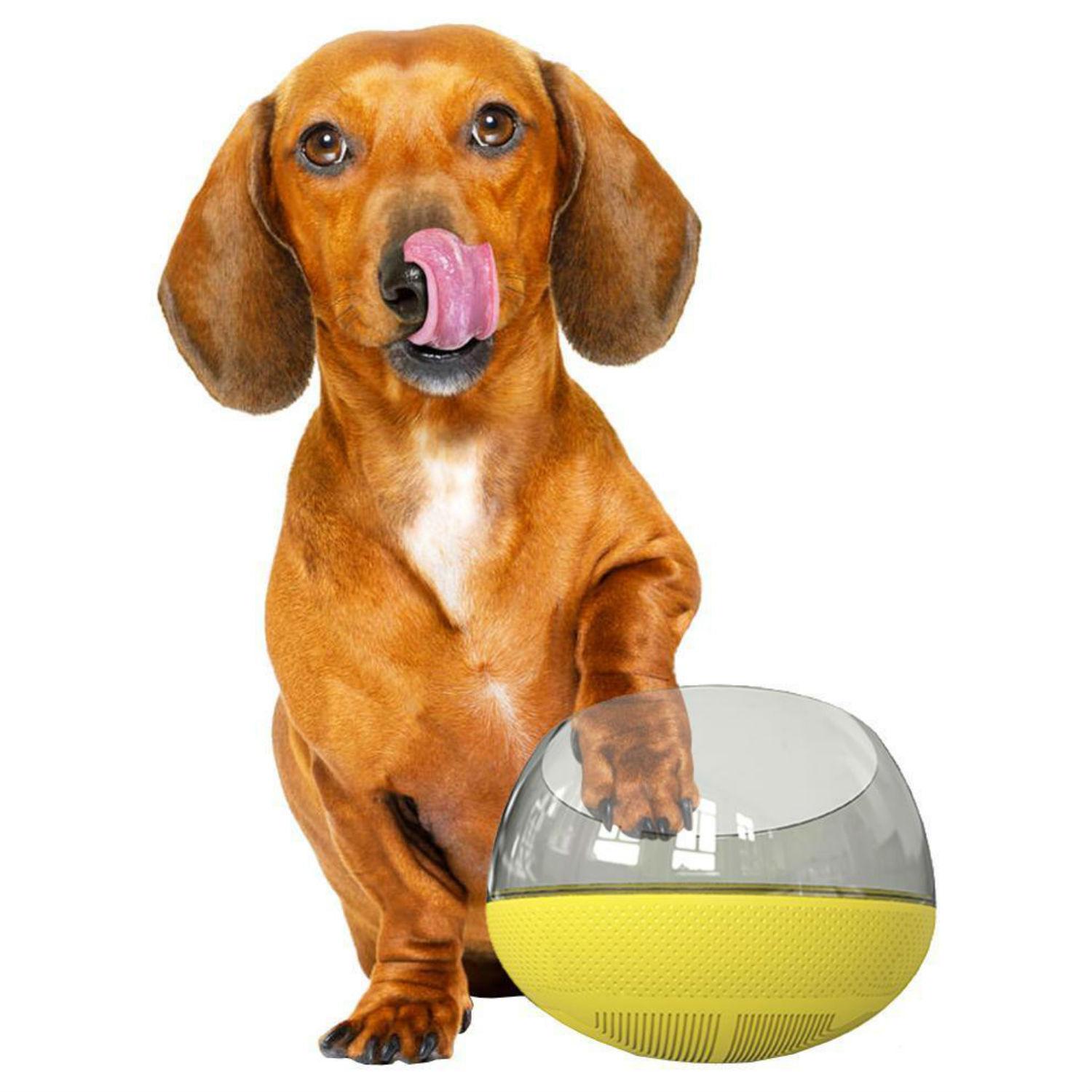 Pet Life 'Tumbowl' Slow Feeding Pet Bowl ,Yellow