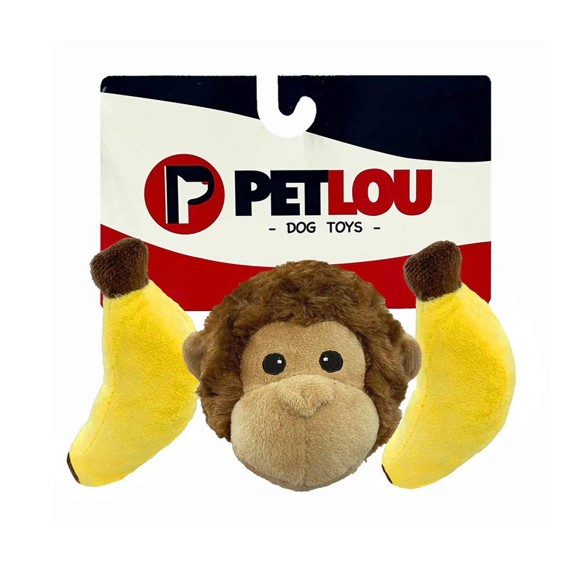 PetLou EZ Squeaky Ball Triple Pack Dog Toy - Monkey & Banana