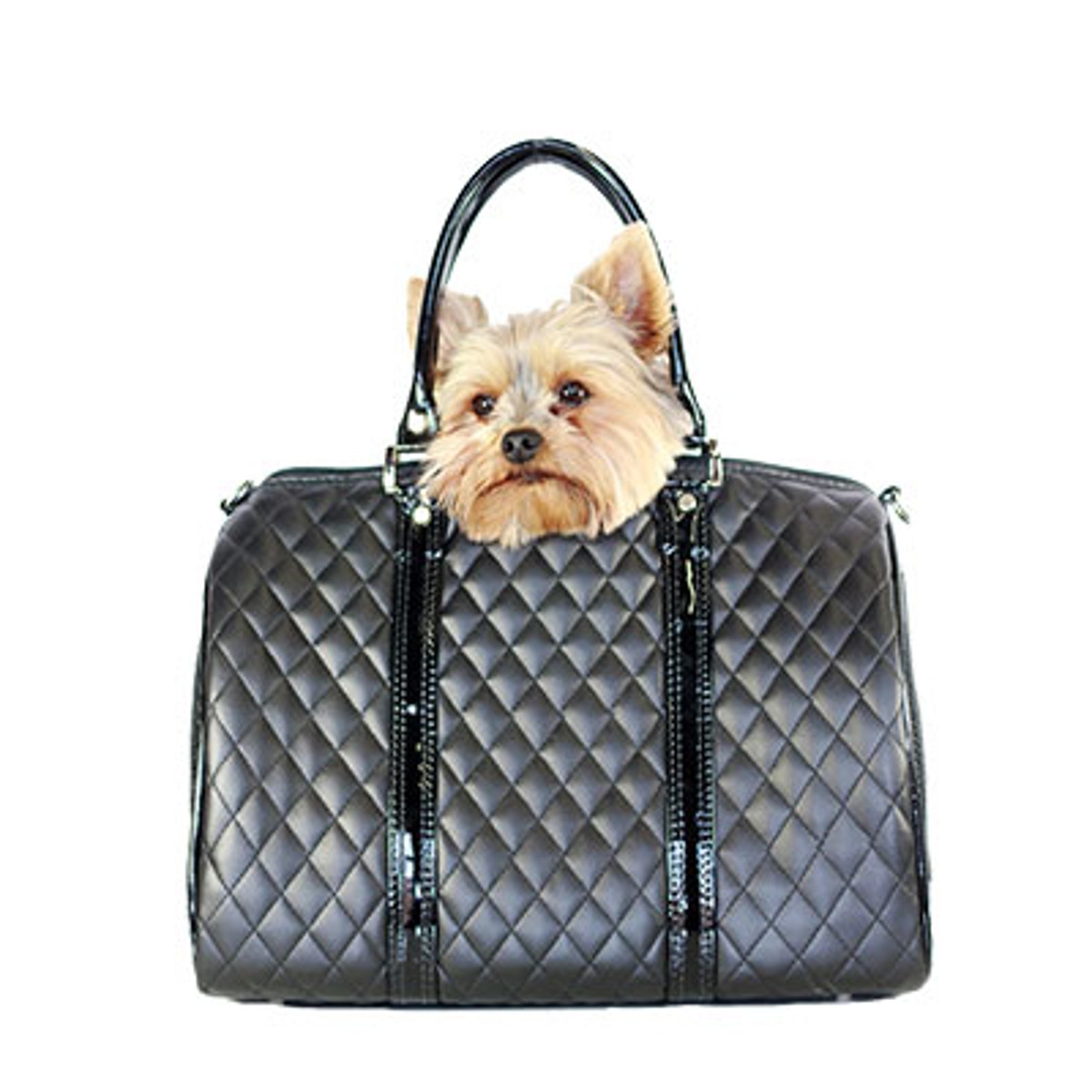 Petote JL Duffel Quilted Luxe Dog Carrier - Black